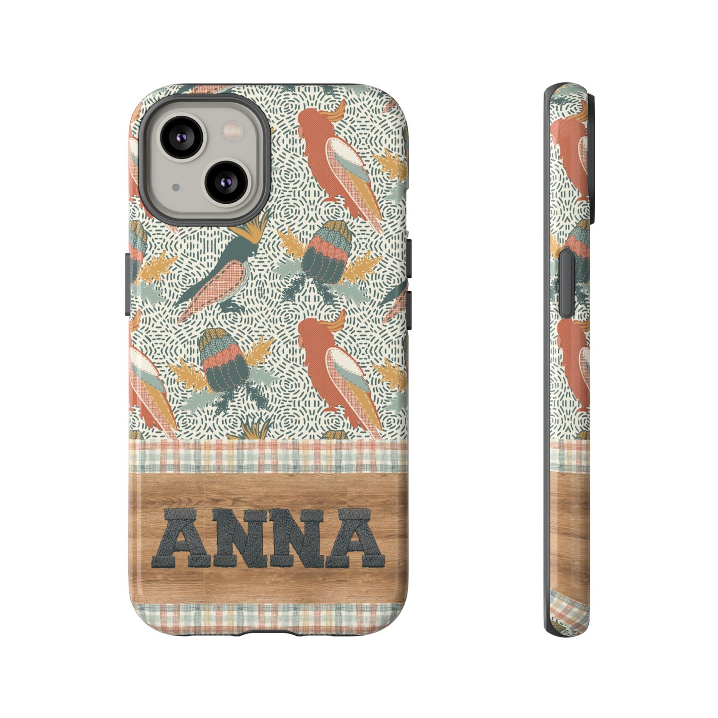 Personalised phone tough case - Native Patches hand drawn design