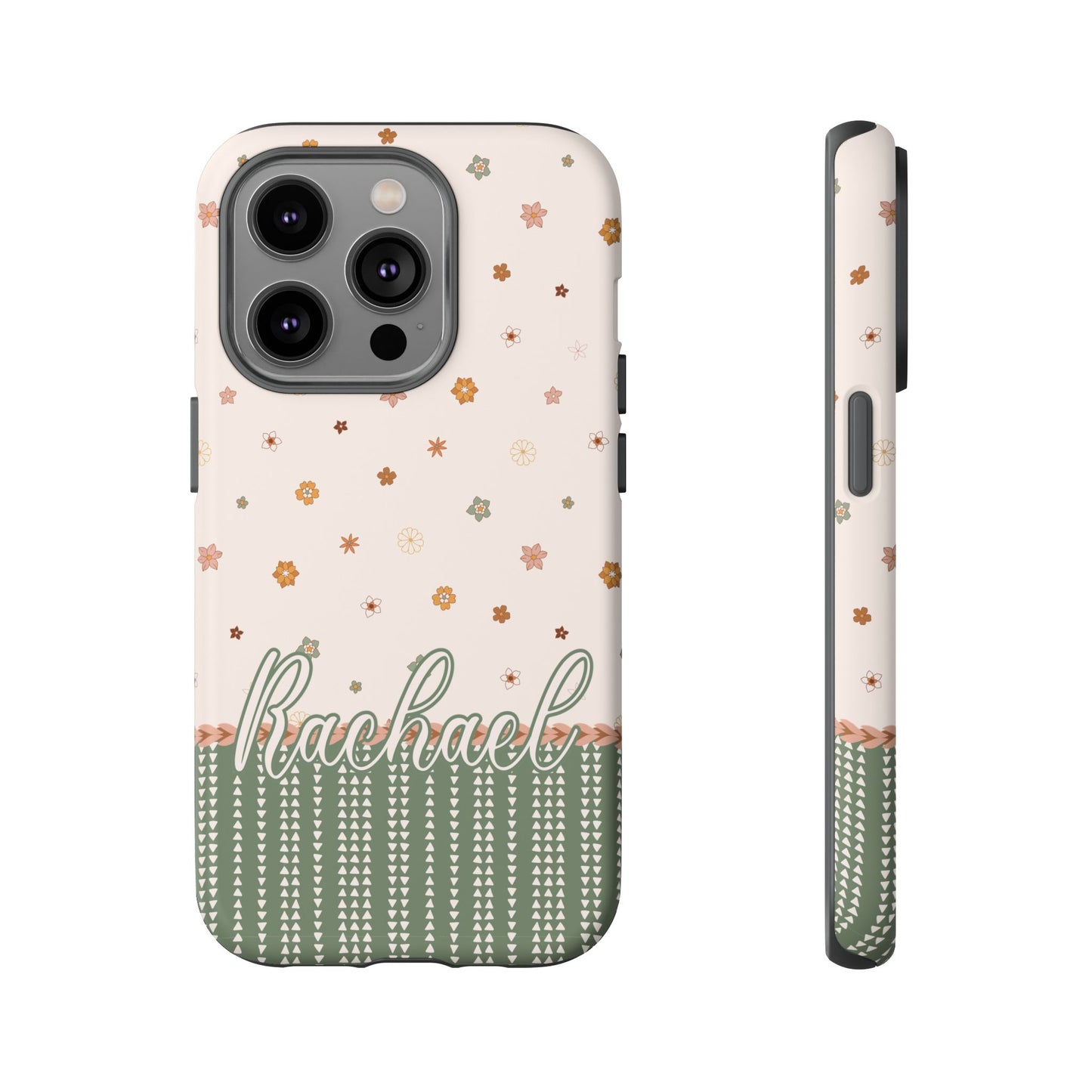 Personalised phone tough case - Pretty in pink ditsy floral design