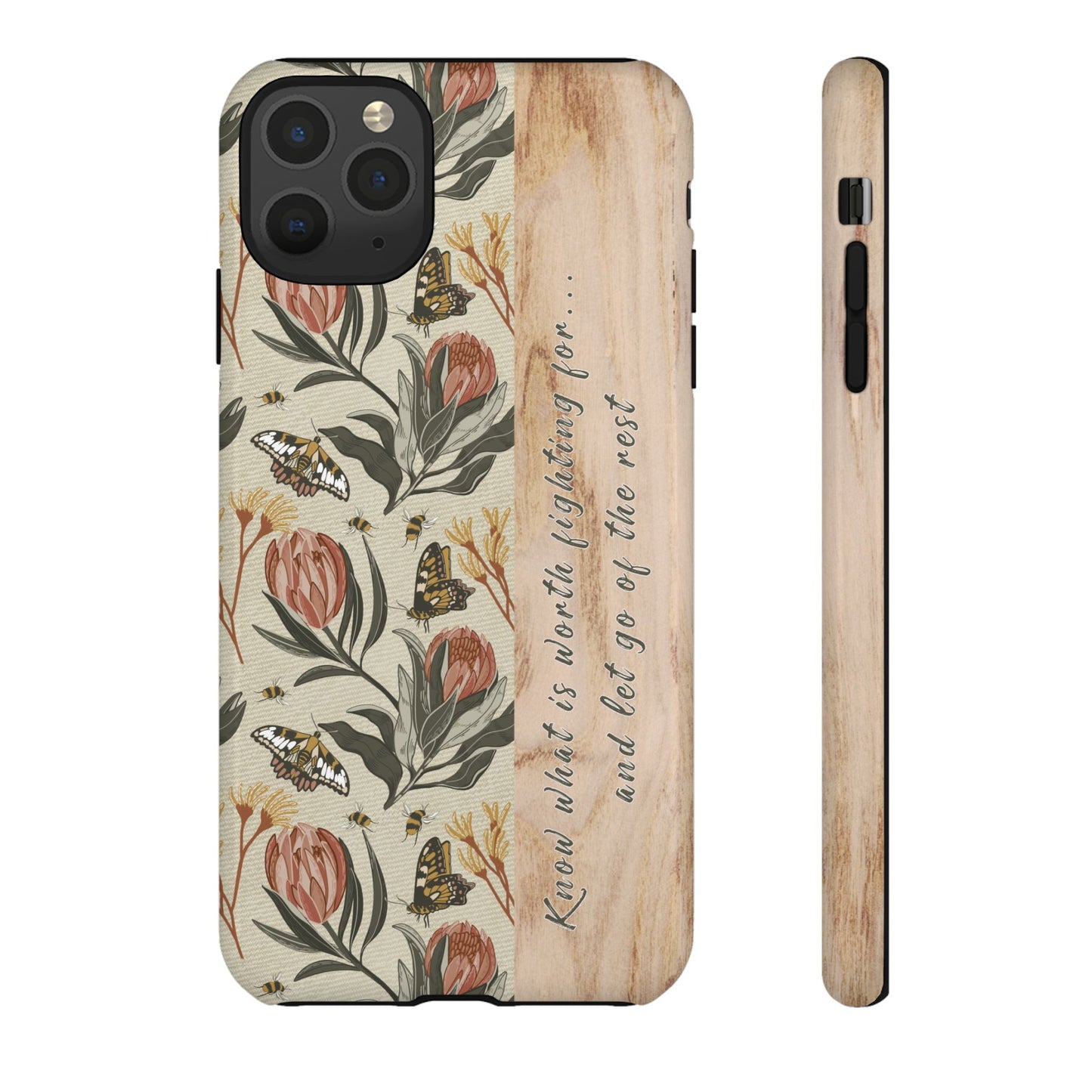 Phone tough case with hand drawn artwork and personalised affirmations