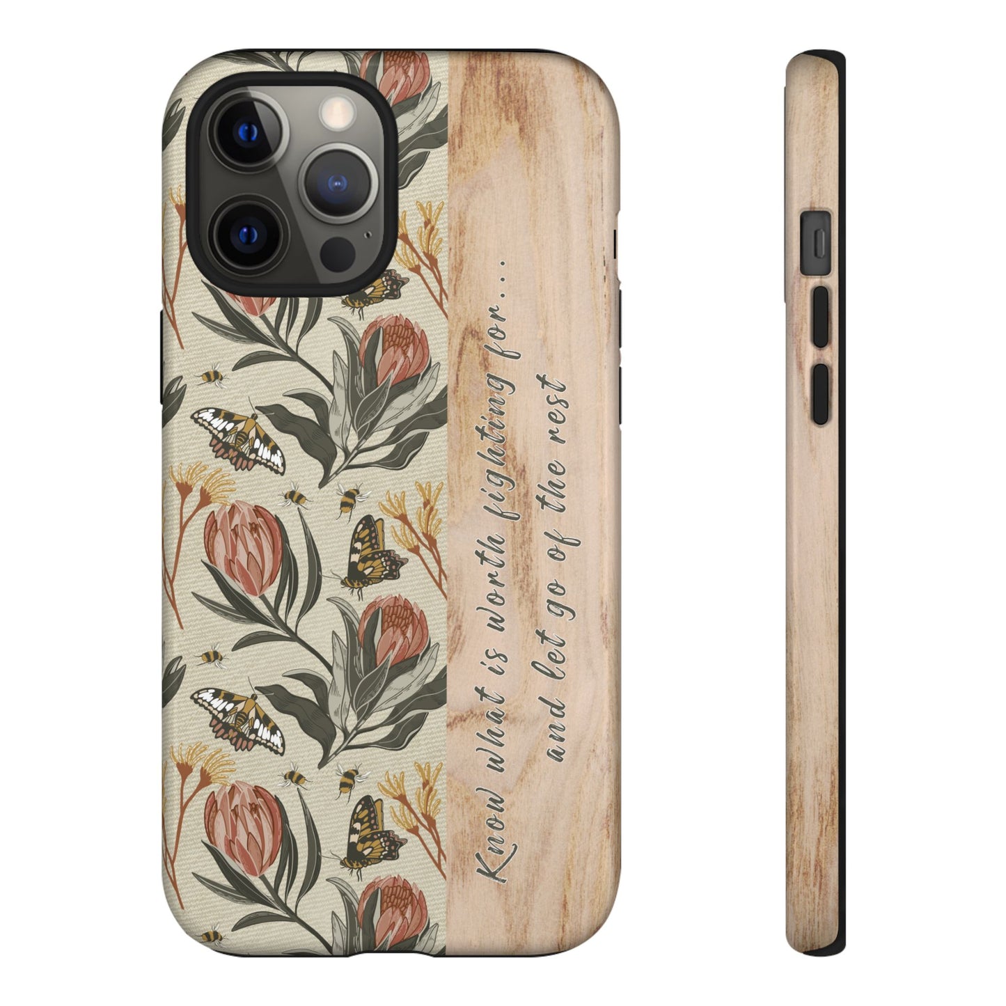 Phone tough case with hand drawn artwork and personalised affirmations