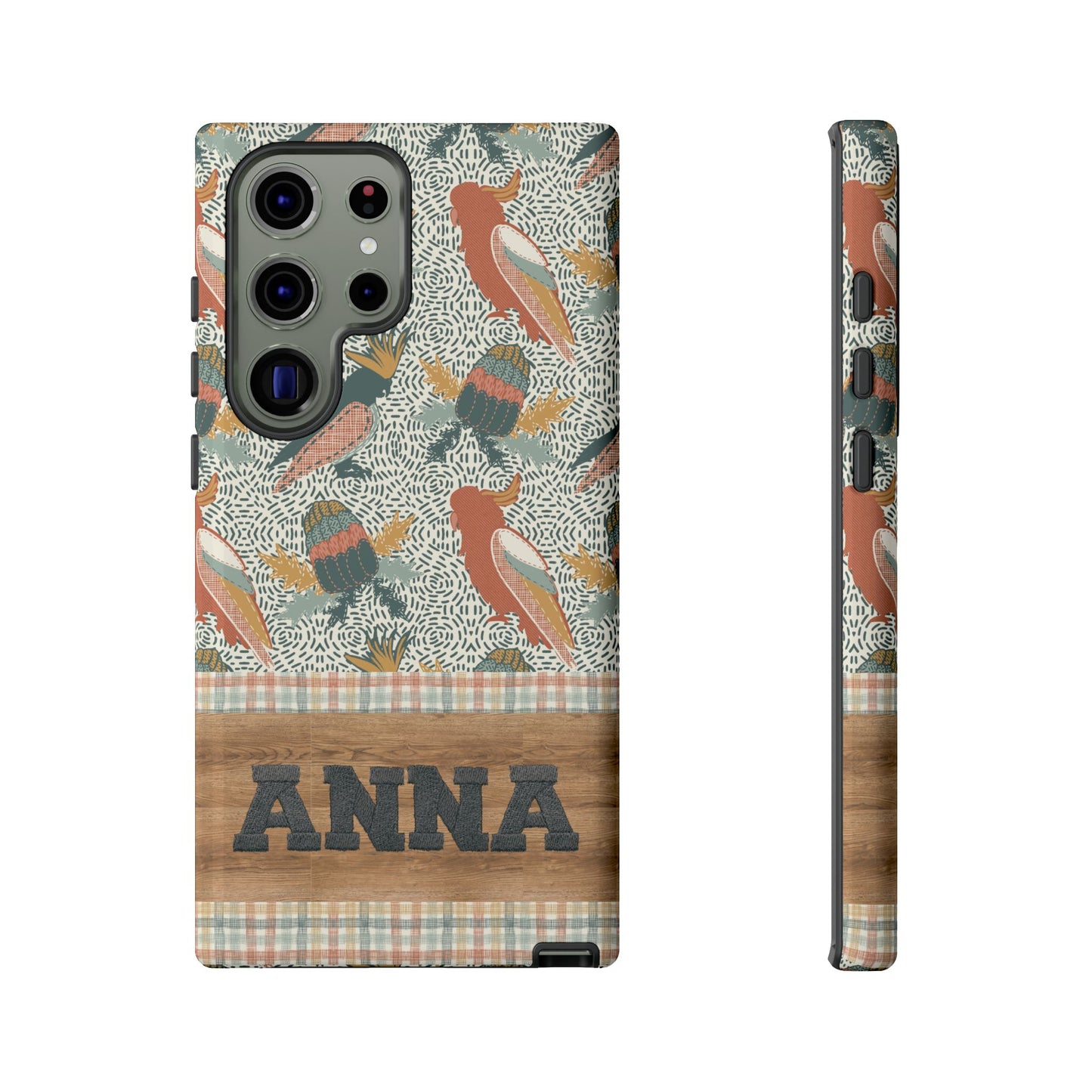 Personalised phone tough case - Native Patches hand drawn design