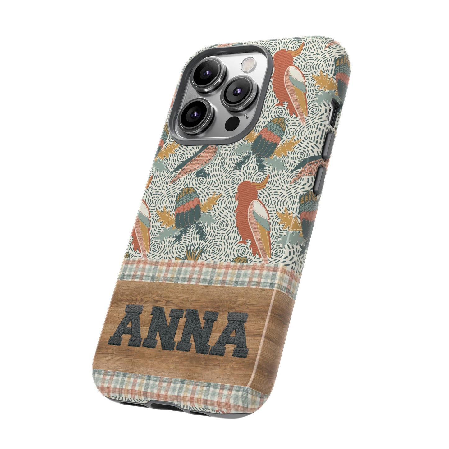 Personalised phone tough case - Native Patches hand drawn design