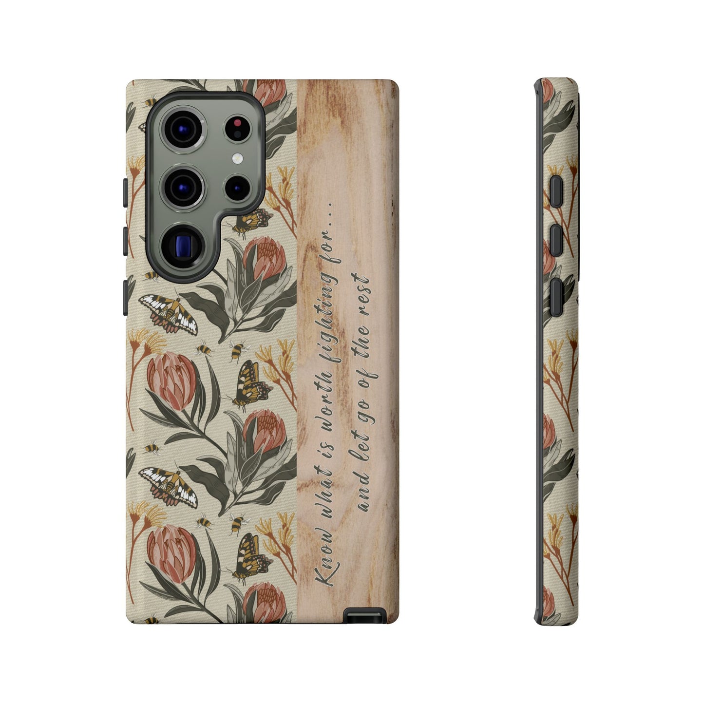 Phone tough case with hand drawn artwork and personalised affirmations