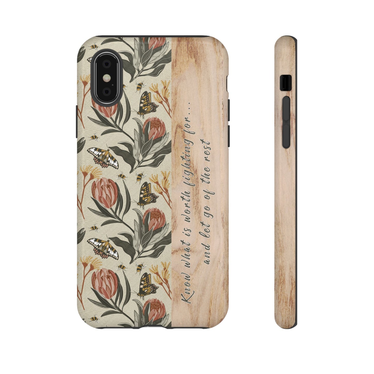 Phone tough case with hand drawn artwork and personalised affirmations