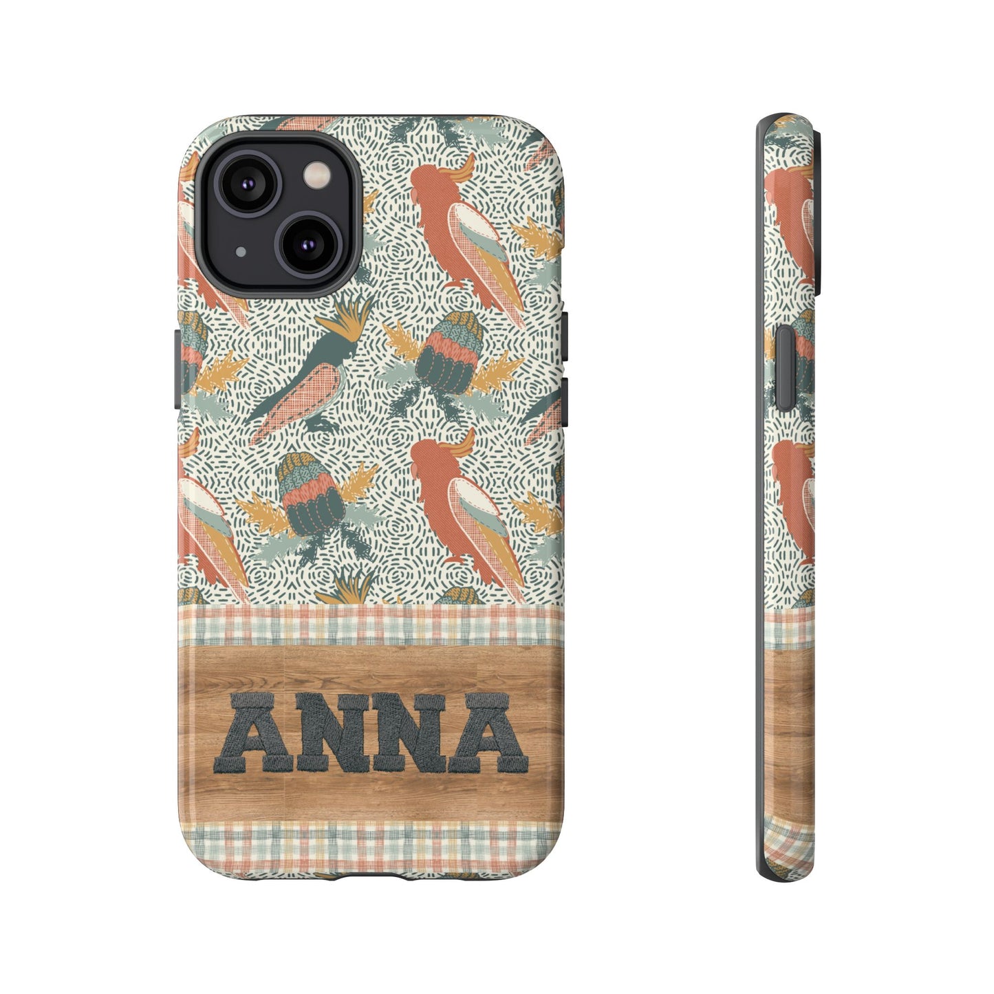 Personalised phone tough case - Native Patches hand drawn design