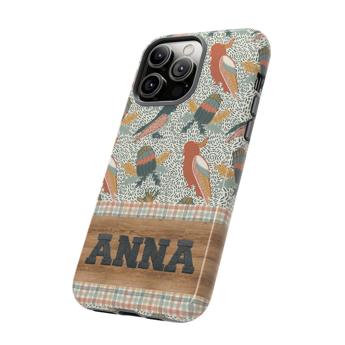 Personalised phone tough case - Native Patches hand drawn design