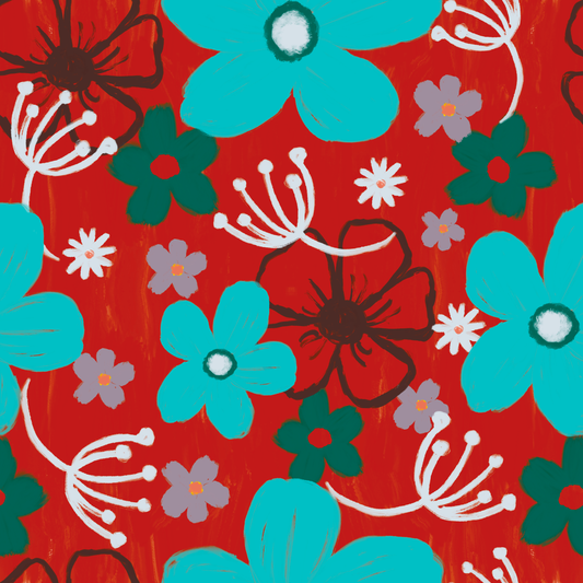 Cheerful florals hero print (Collection available) - Pattern available for Licensing - Solei Designs