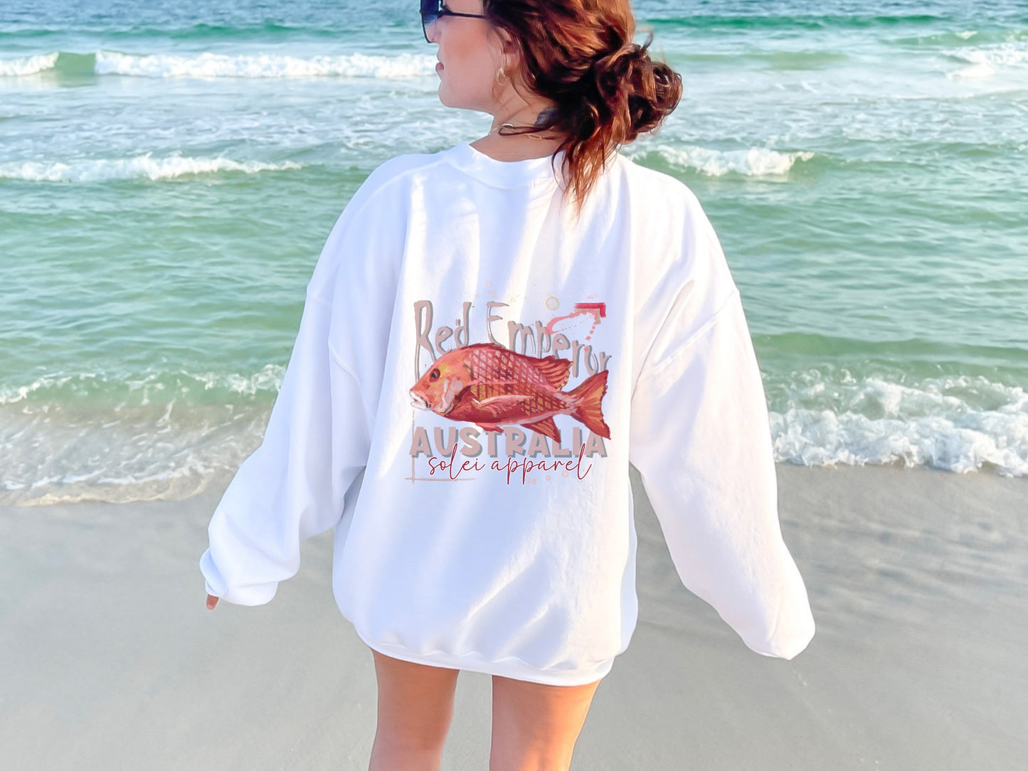 Crewneck Jumper - Hand drawn Australian Red Emperor Fish Design
