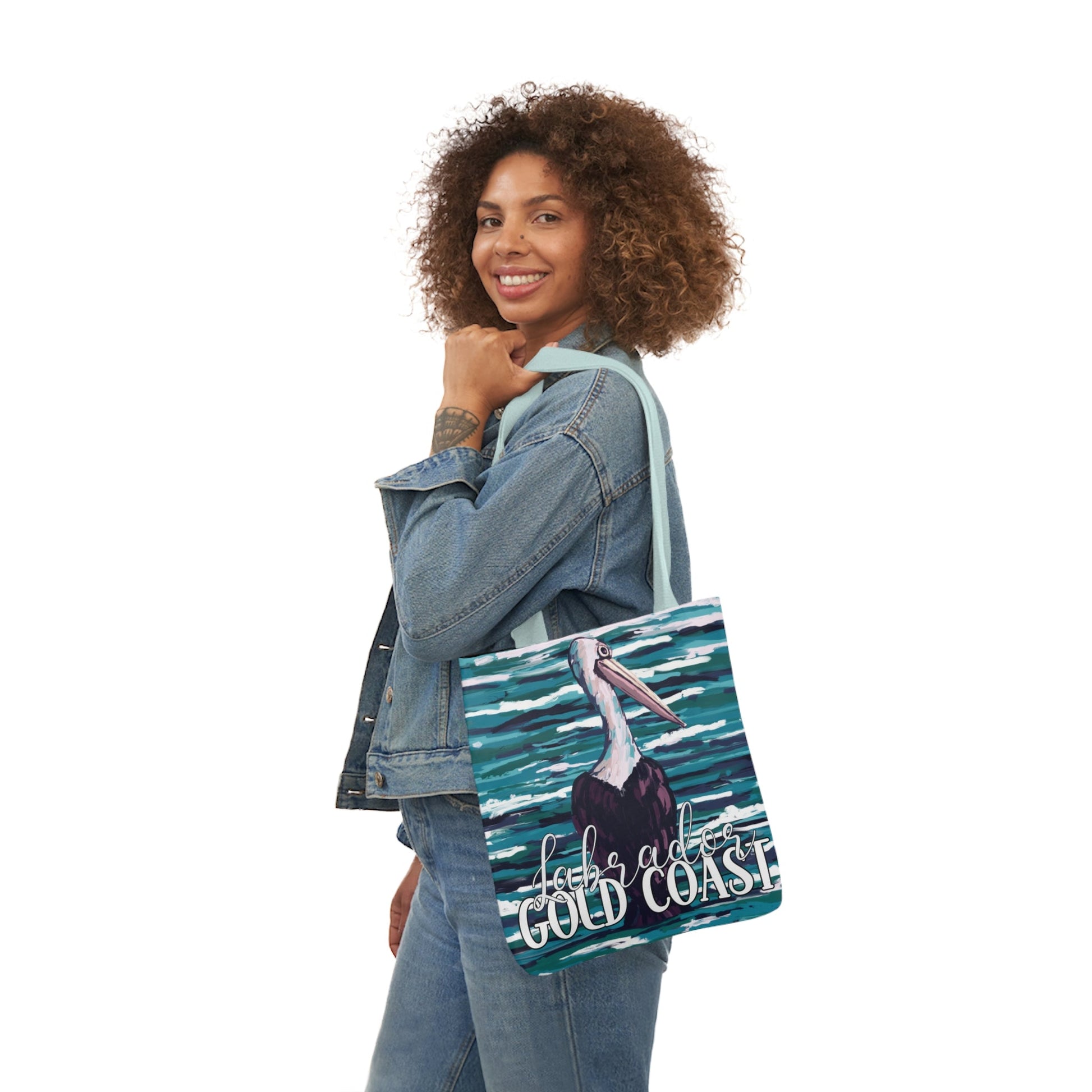 Australian Souvenir Canvas Tote Bag - Gold Coast Pelican hand drawn artwork - Solei Designs