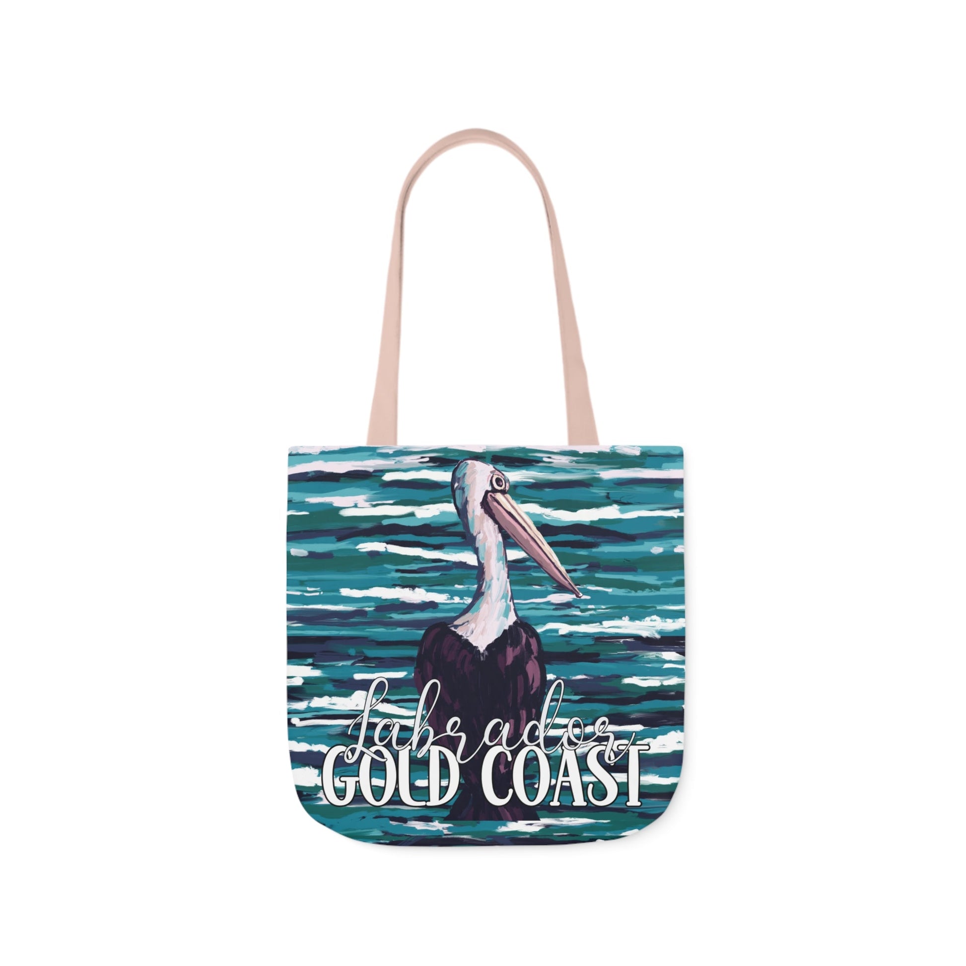 Australian Souvenir Canvas Tote Bag - Gold Coast Pelican hand drawn artwork - Solei Designs