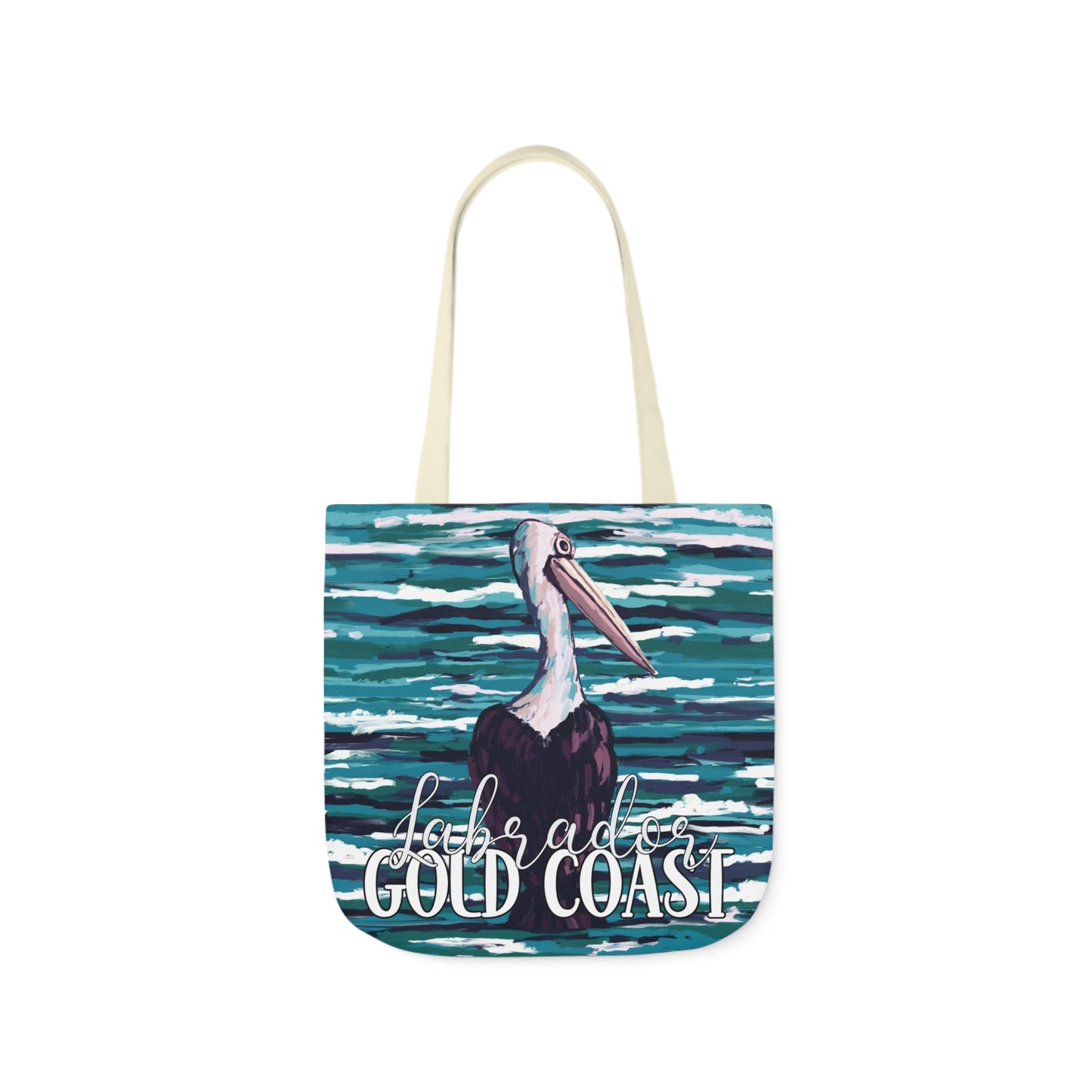 Australian Souvenir Canvas Tote Bag - Gold Coast Pelican hand drawn artwork - Solei Designs