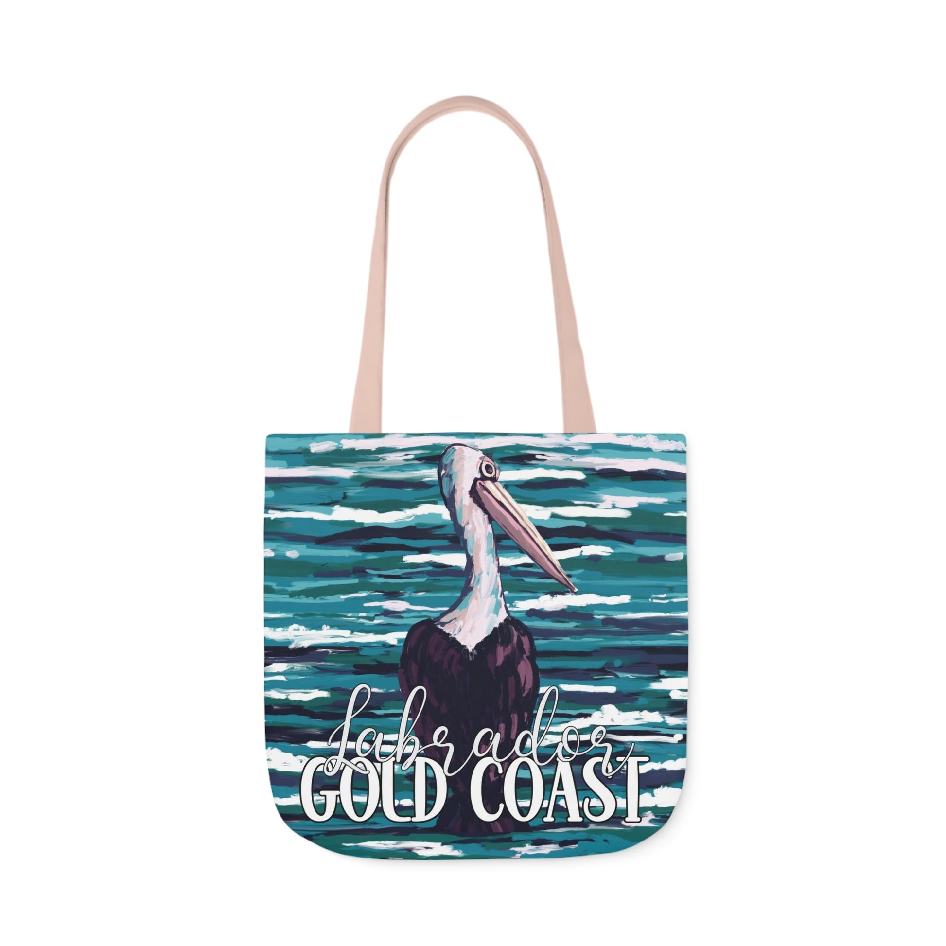 Australian Souvenir Canvas Tote Bag - Gold Coast Pelican hand drawn artwork - Solei Designs