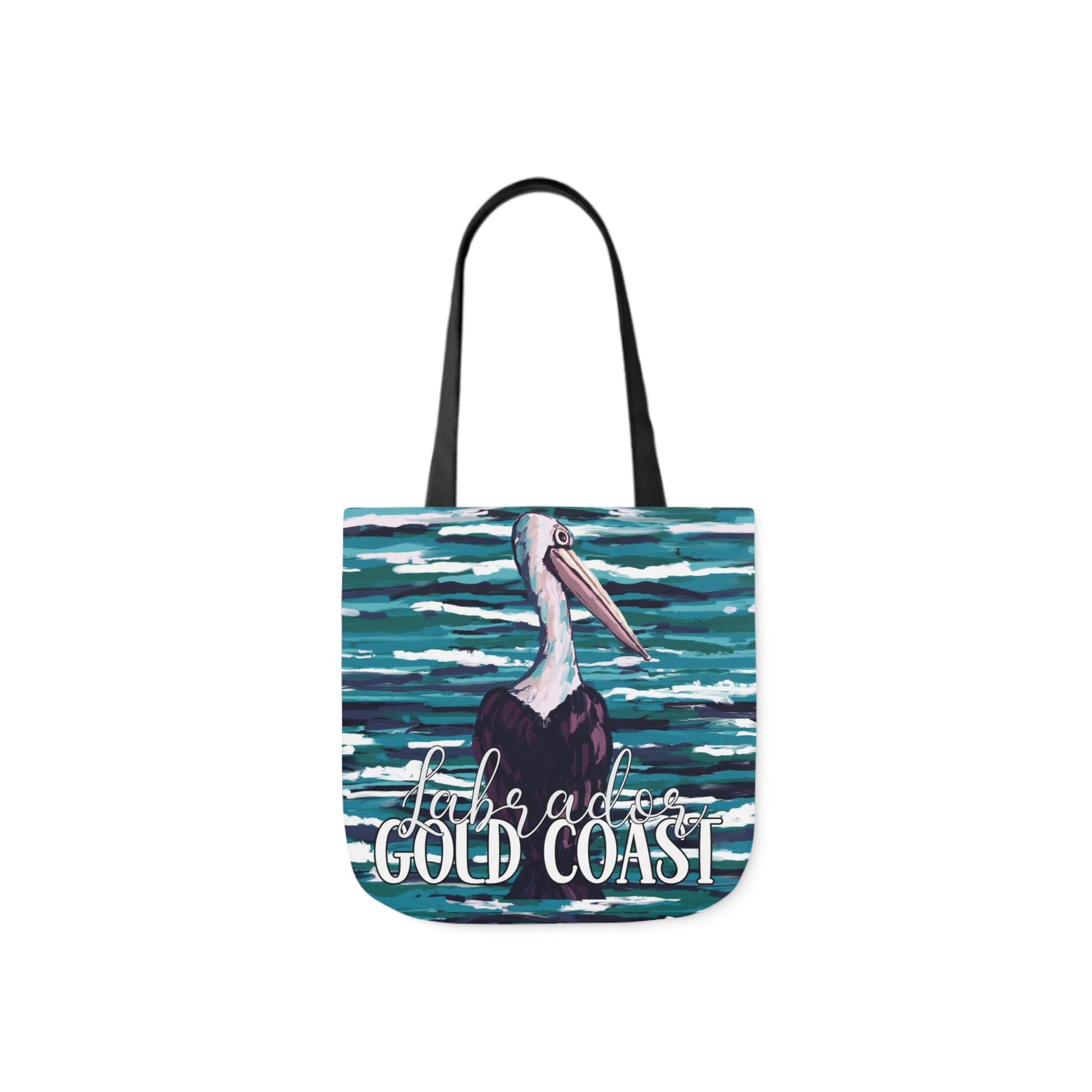 Australian Souvenir Canvas Tote Bag - Gold Coast Pelican hand drawn artwork - Solei Designs