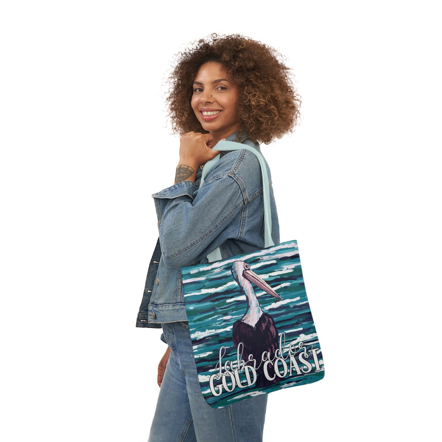 Australian Souvenir Canvas Tote Bag - Gold Coast Pelican hand drawn artwork - Solei Designs