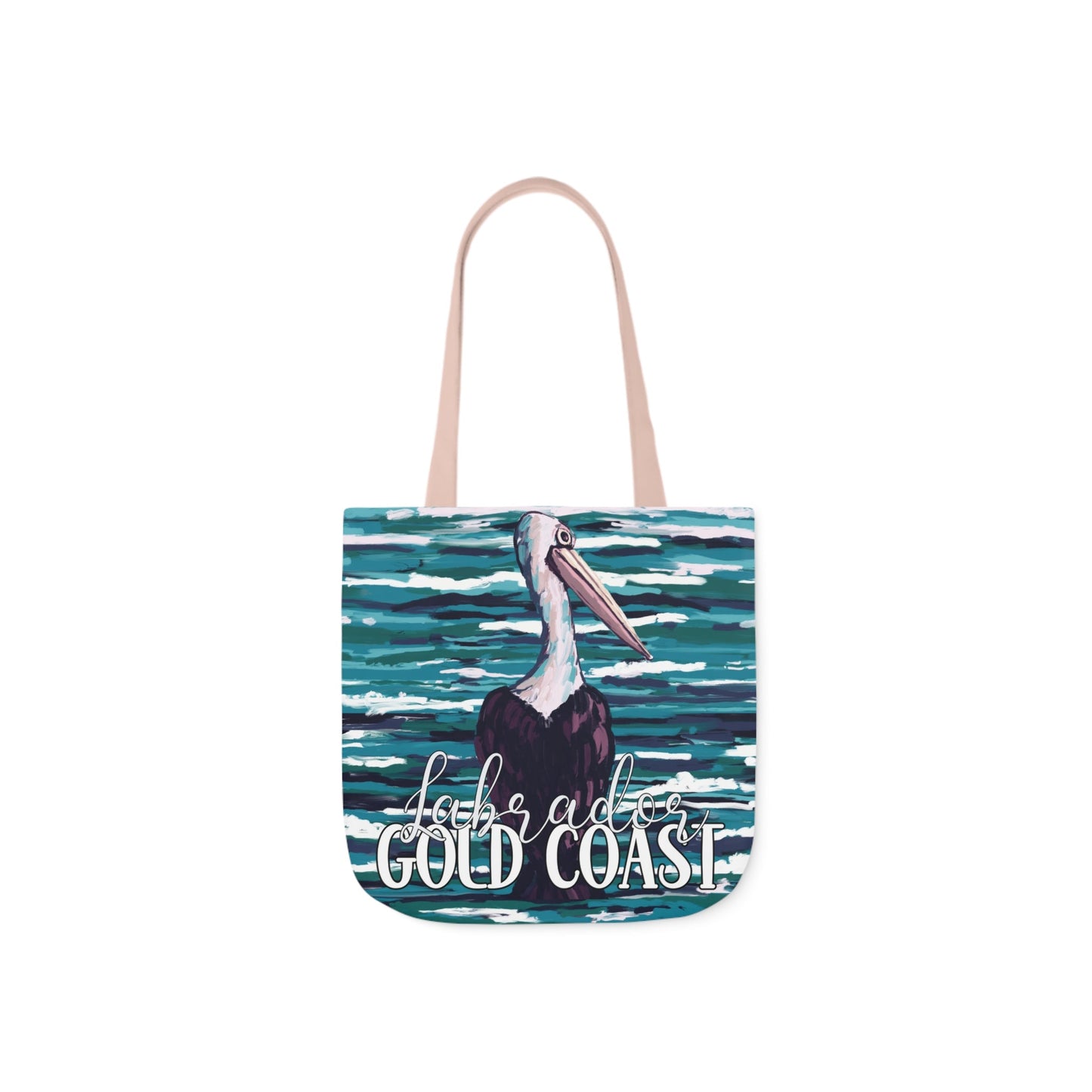 Australian Souvenir Canvas Tote Bag - Gold Coast Pelican hand drawn artwork - Solei Designs