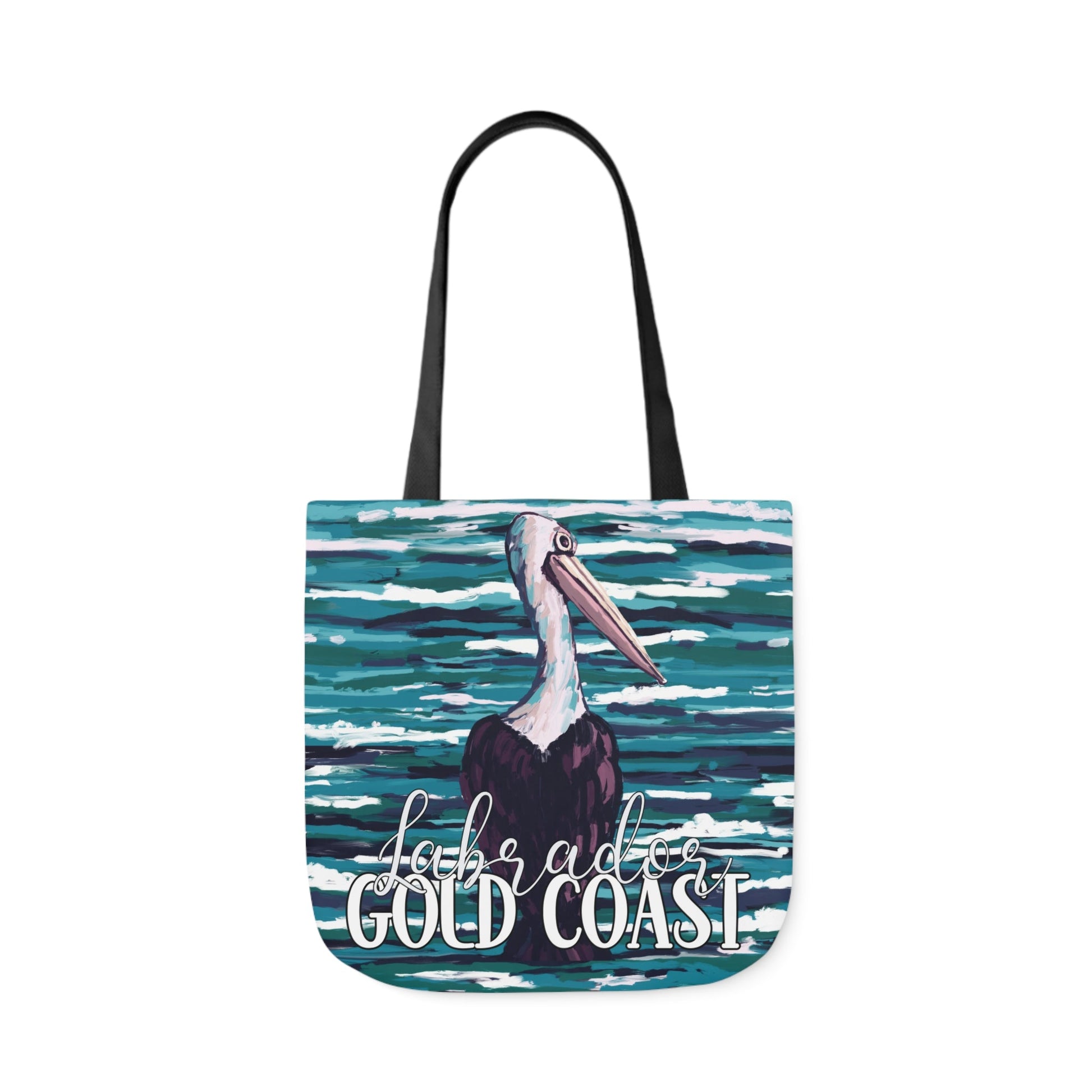 Australian Souvenir Canvas Tote Bag - Gold Coast Pelican hand drawn artwork - Solei Designs