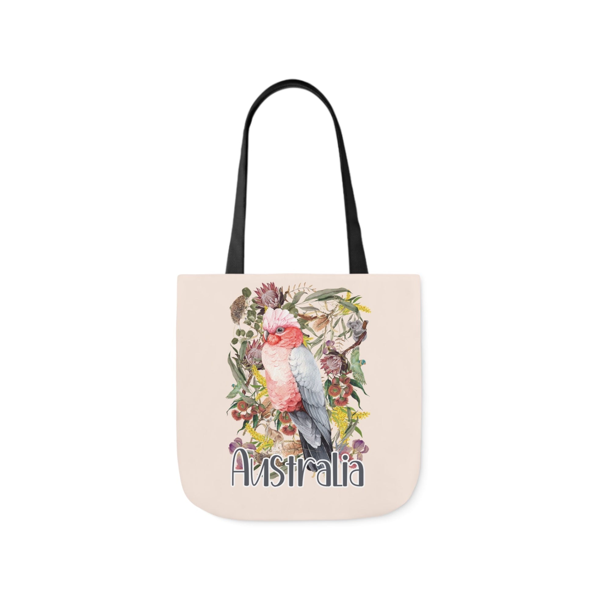 Australian Souvenir Canvas Tote Bag - Pink Galah design - Solei Designs