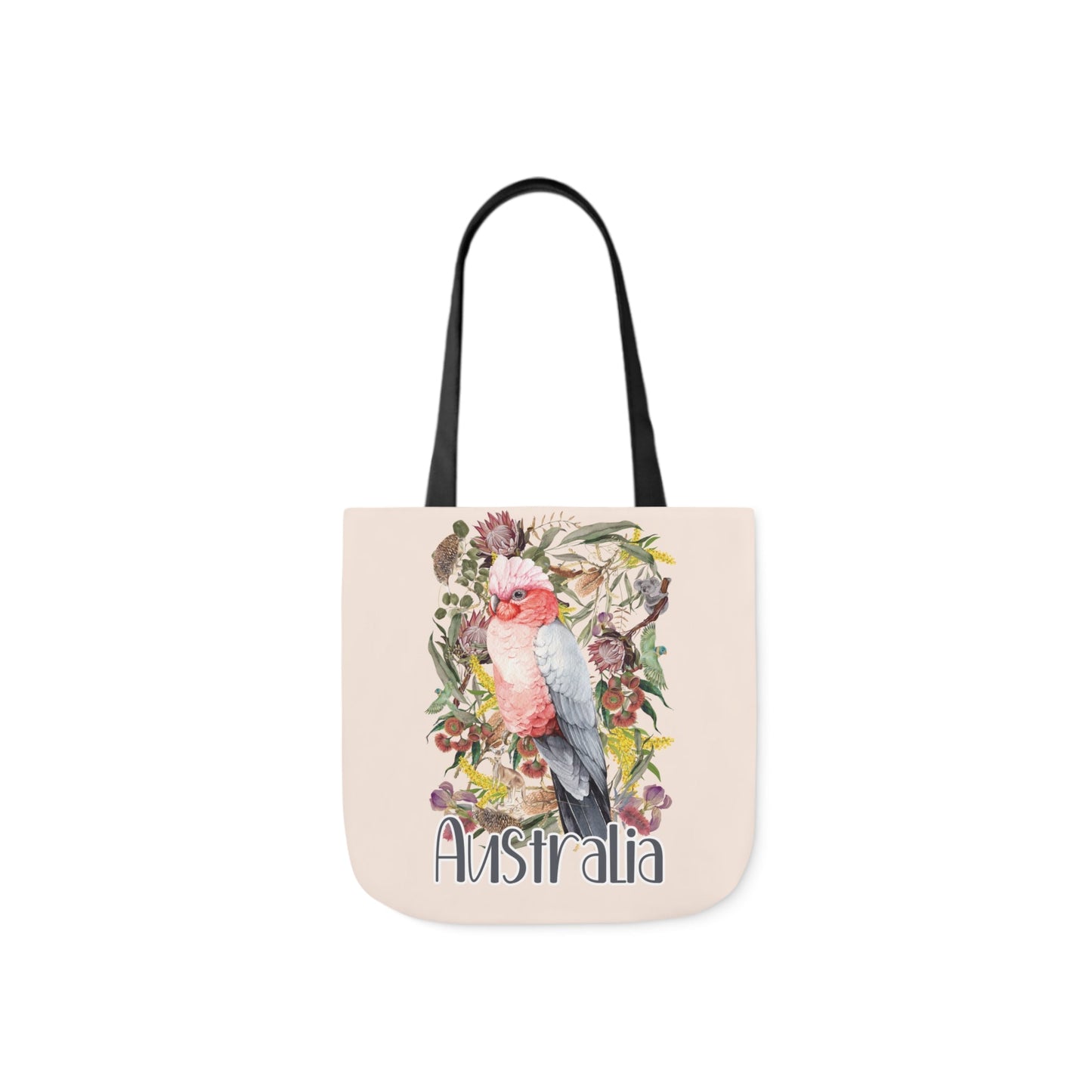 Australian Souvenir Canvas Tote Bag - Pink Galah design - Solei Designs