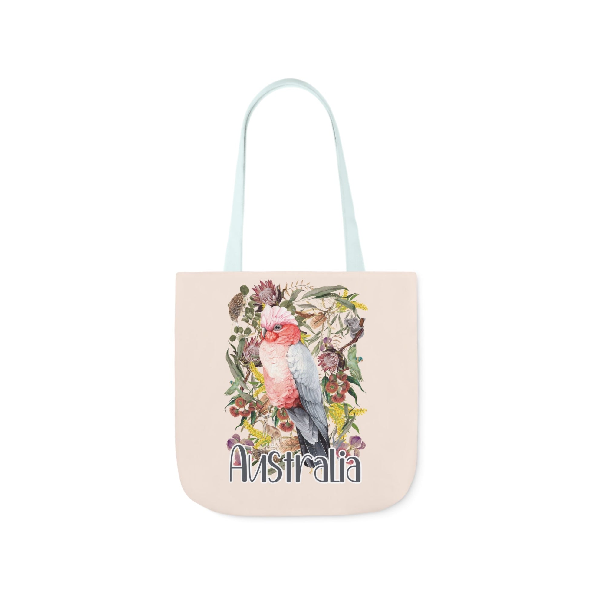 Australian Souvenir Canvas Tote Bag - Pink Galah design - Solei Designs