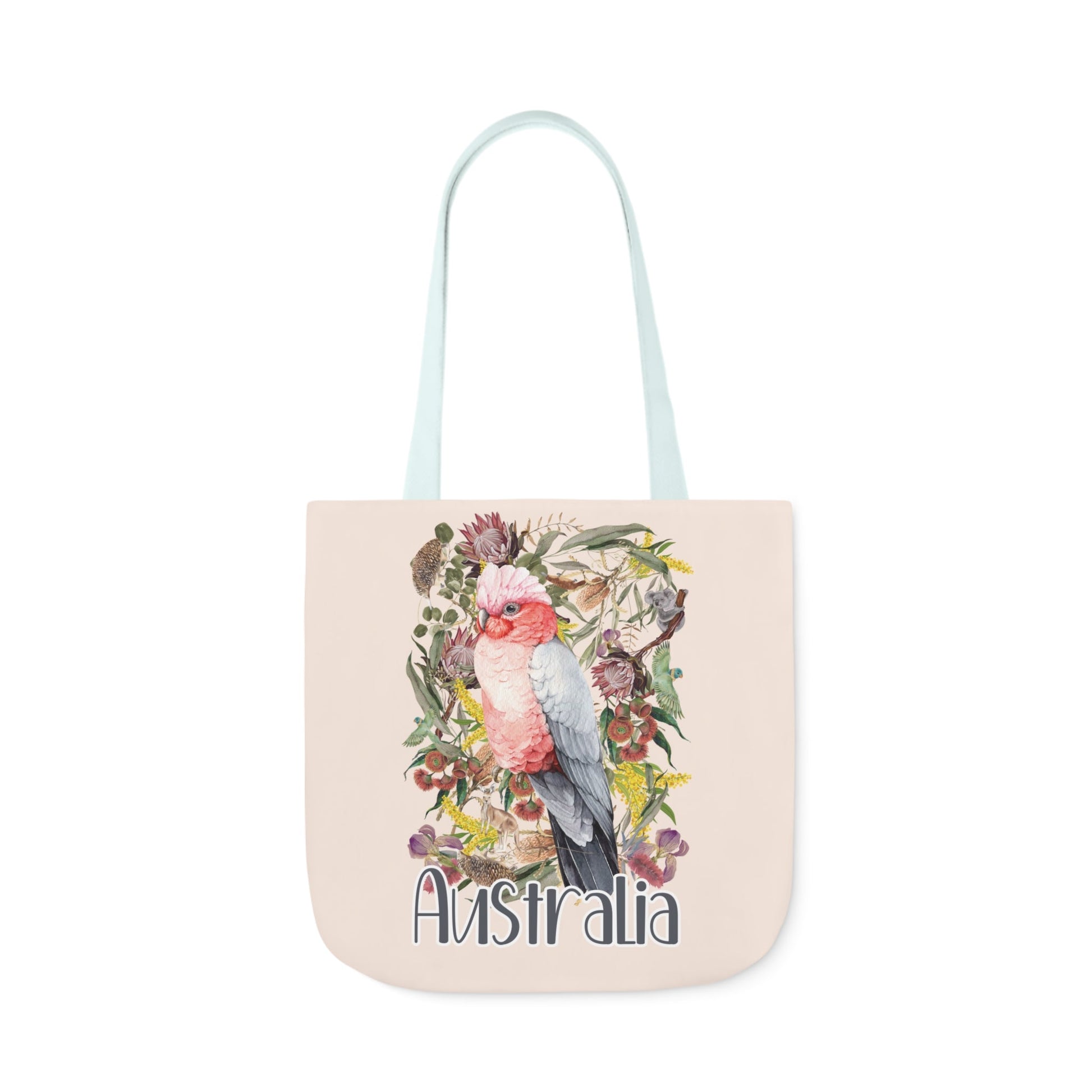 Australian Souvenir Canvas Tote Bag - Pink Galah design - Solei Designs