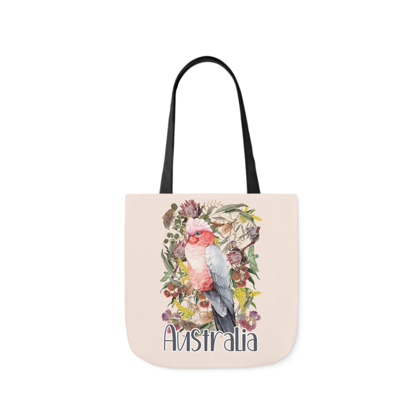 Australian Souvenir Canvas Tote Bag - Pink Galah design - Solei Designs