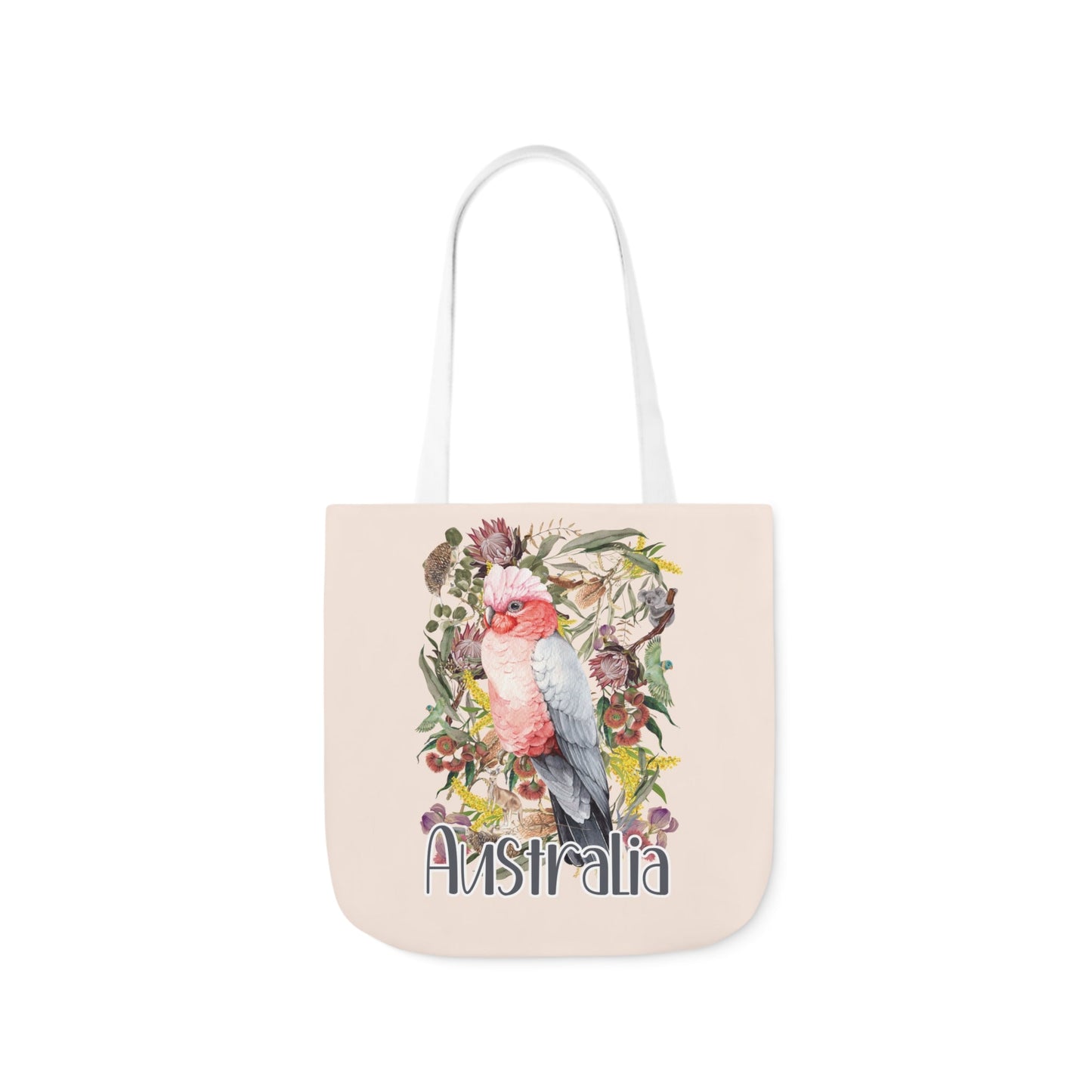 Australian Souvenir Canvas Tote Bag - Pink Galah design - Solei Designs