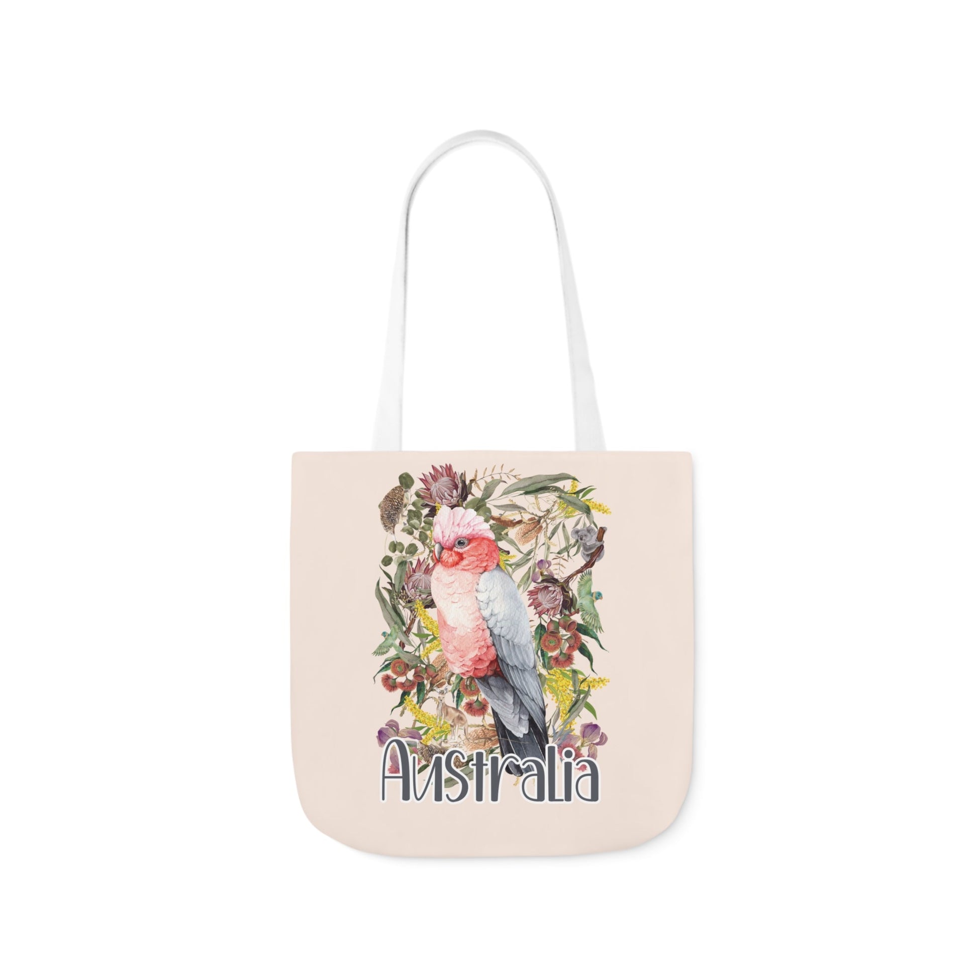 Australian Souvenir Canvas Tote Bag - Pink Galah design - Solei Designs