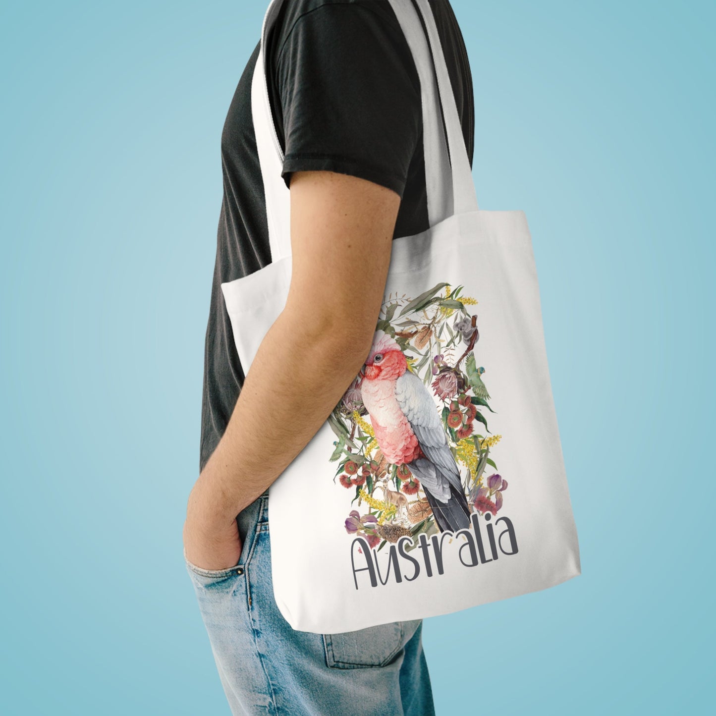 Australian souvenir tote bag - Pink Galah design - Solei Designs