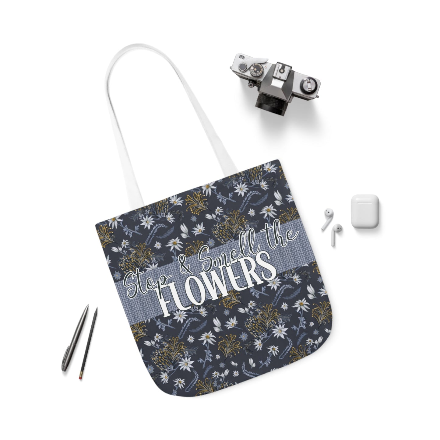 Banksia Blue - Canvas Tote Bag with hand drawn artwork - Solei Designs