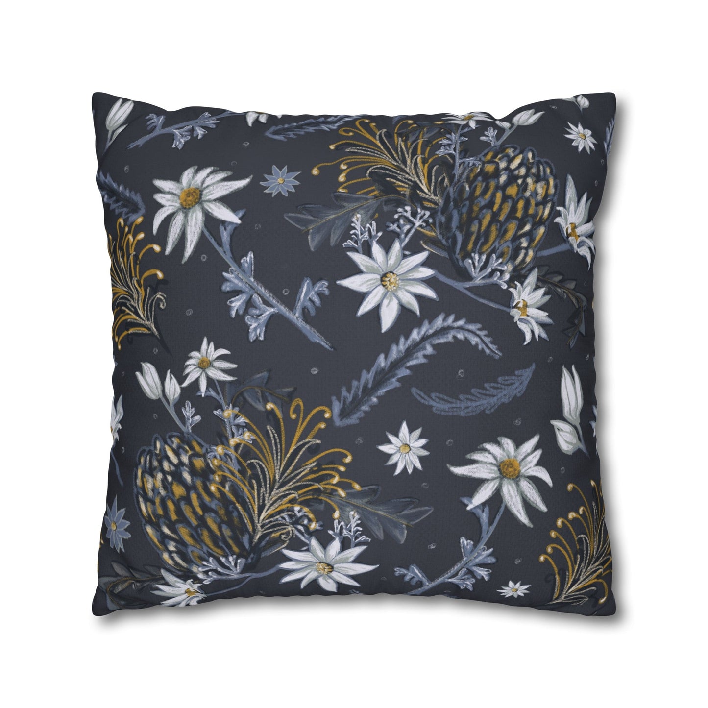 Banksia Blue Collection - hand drawn artwork - cushion - Solei Designs