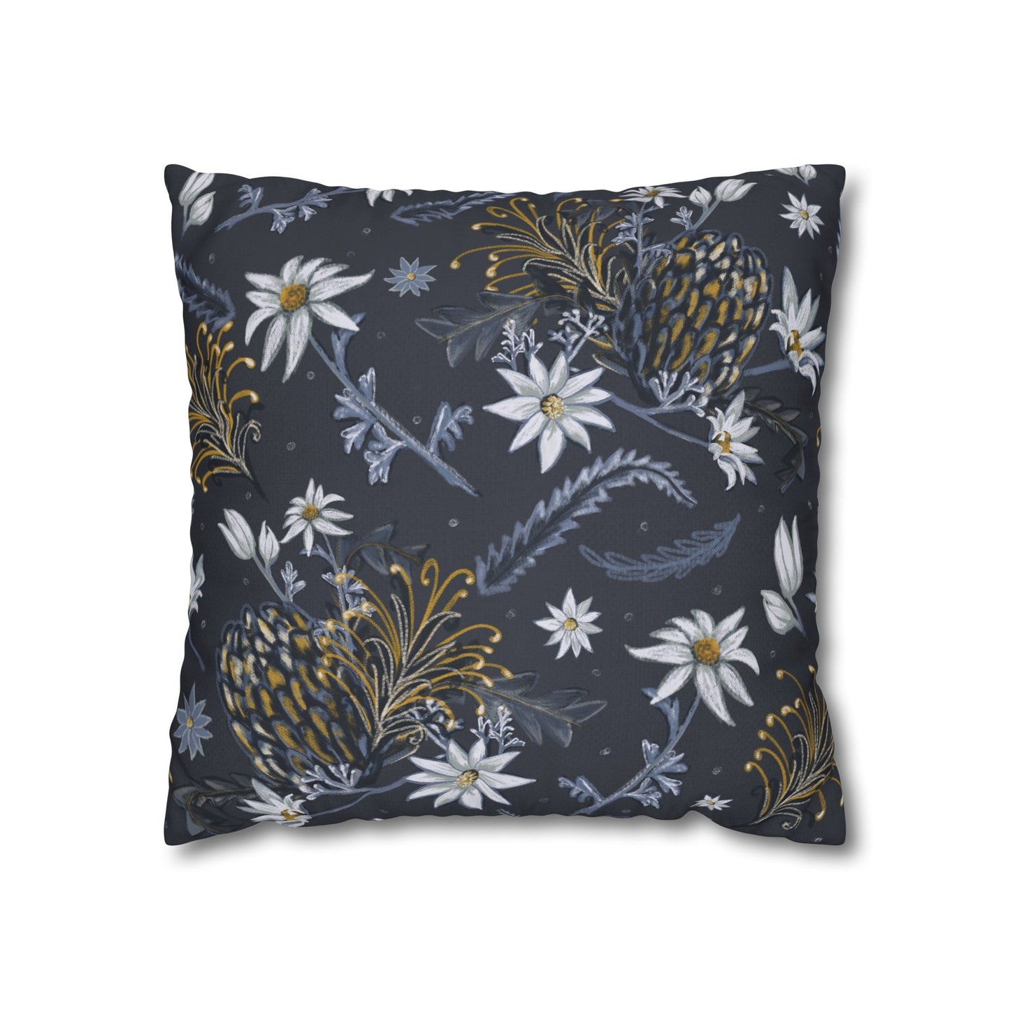 Banksia Blue Collection - hand drawn artwork - cushion - Solei Designs