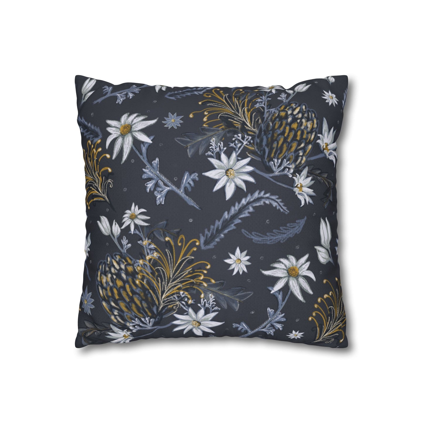 Banksia Blue Collection - hand drawn artwork - cushion - Solei Designs