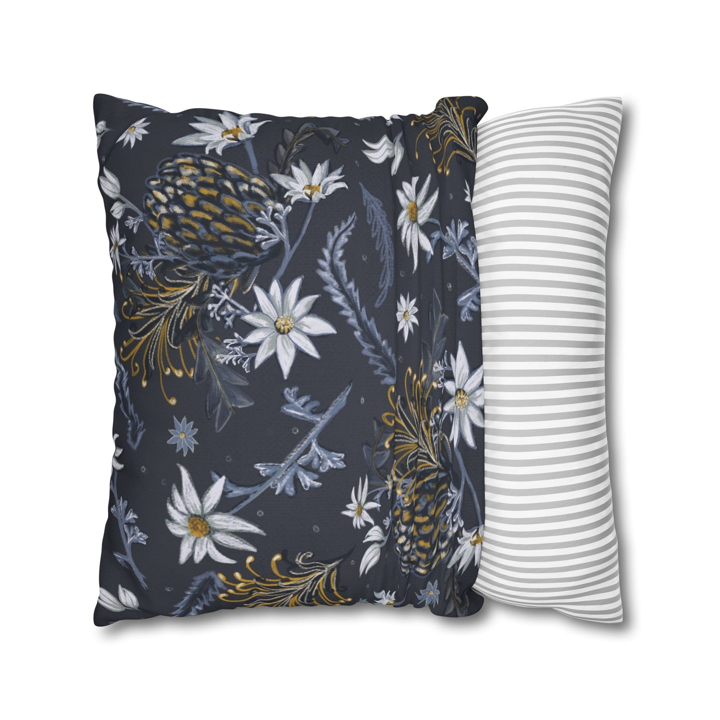 Banksia Blue Collection - hand drawn artwork - cushion - Solei Designs