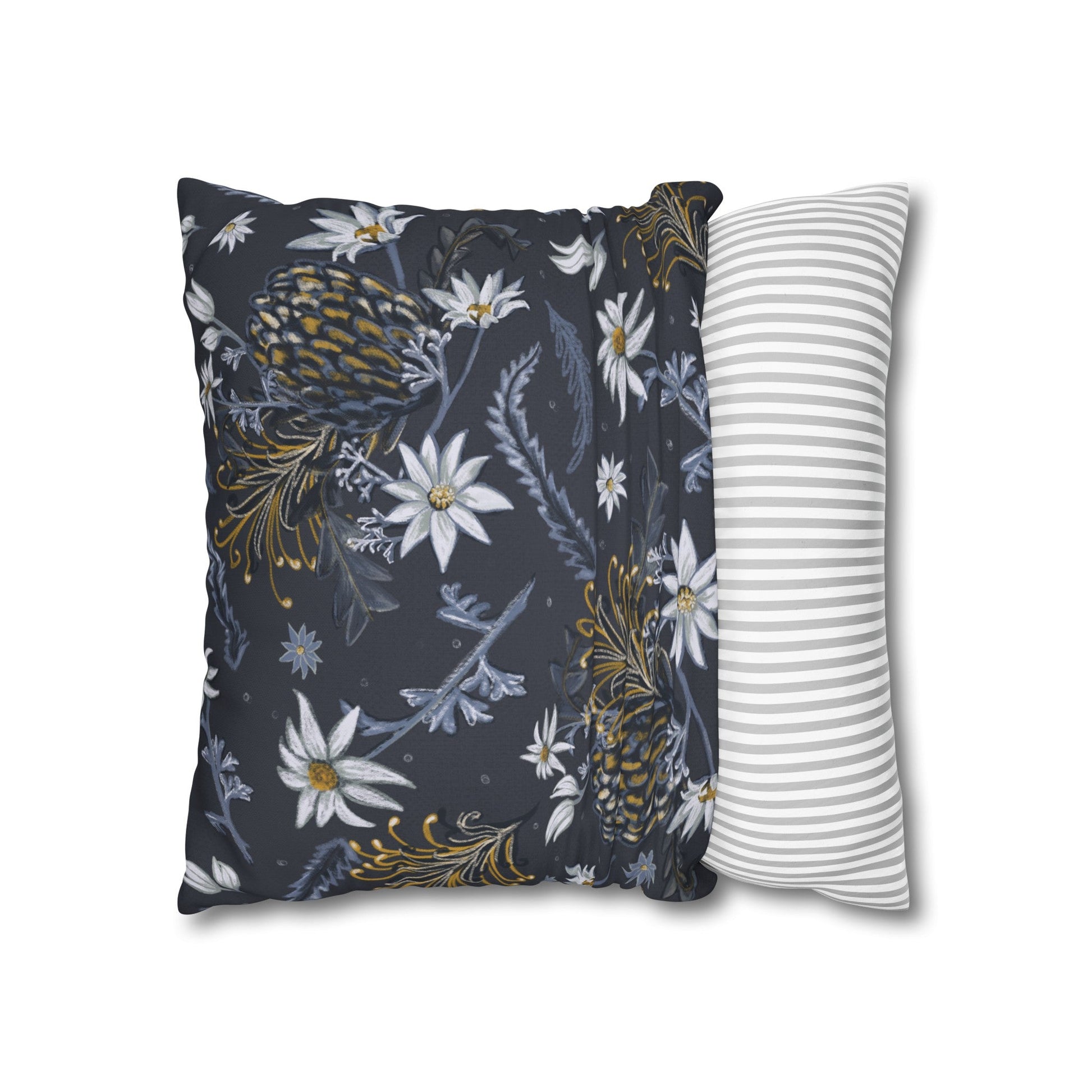 Banksia Blue Collection - hand drawn artwork - cushion - Solei Designs