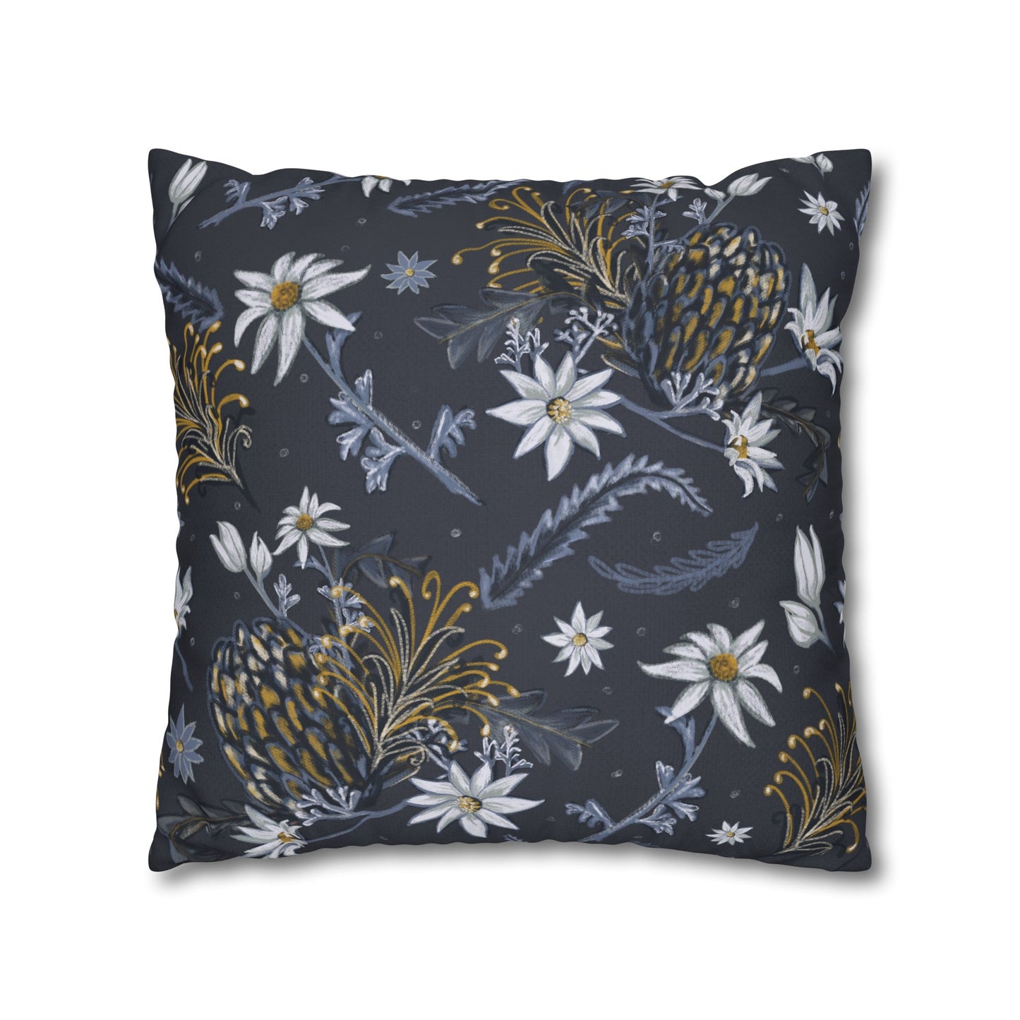 Banksia Blue Collection - hand drawn artwork - cushion - Solei Designs