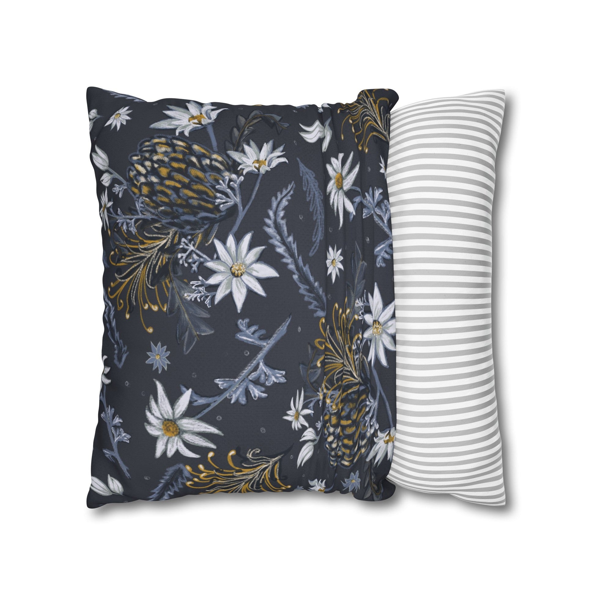 Banksia Blue Collection - hand drawn artwork - cushion - Solei Designs