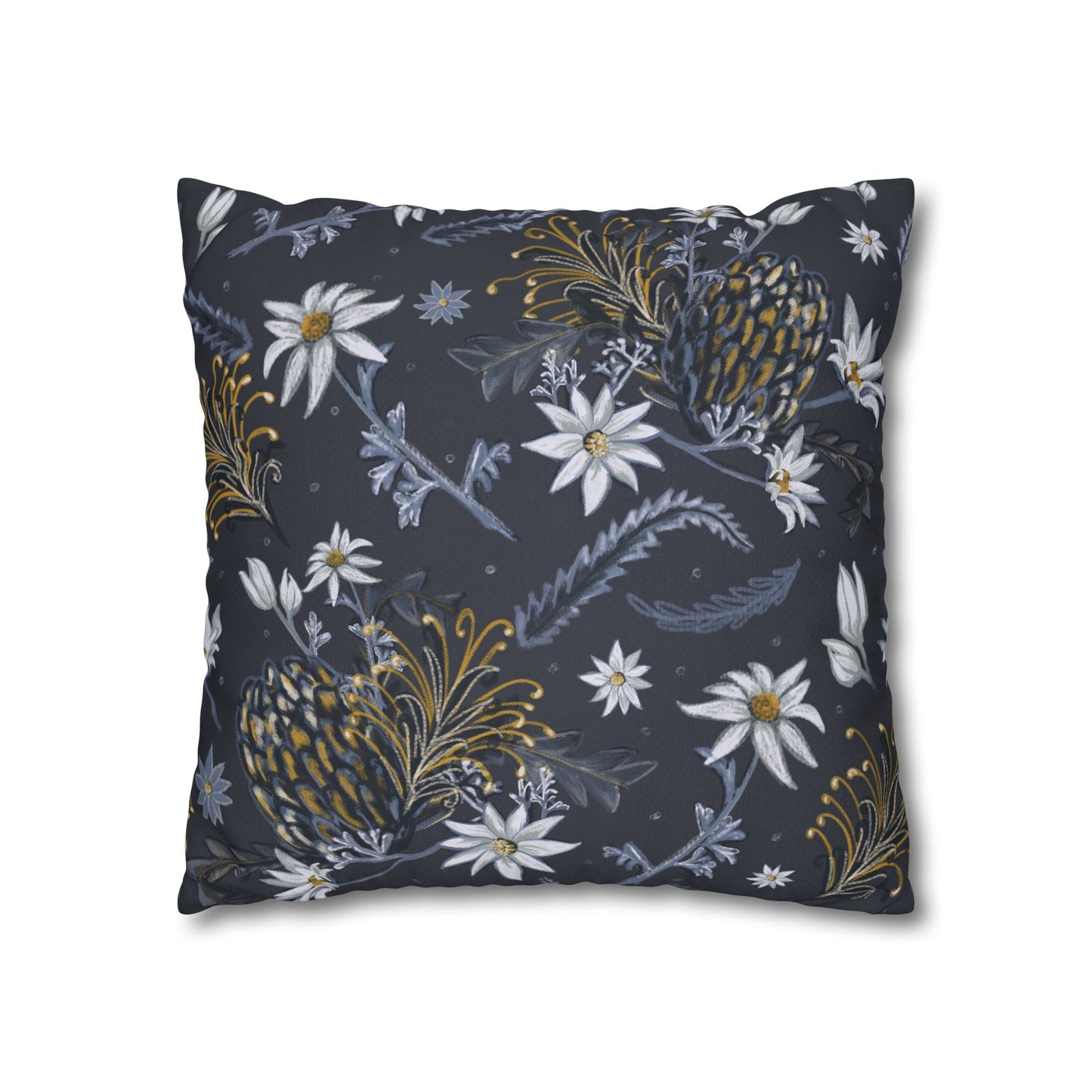 Banksia Blue Collection - hand drawn artwork - cushion - Solei Designs