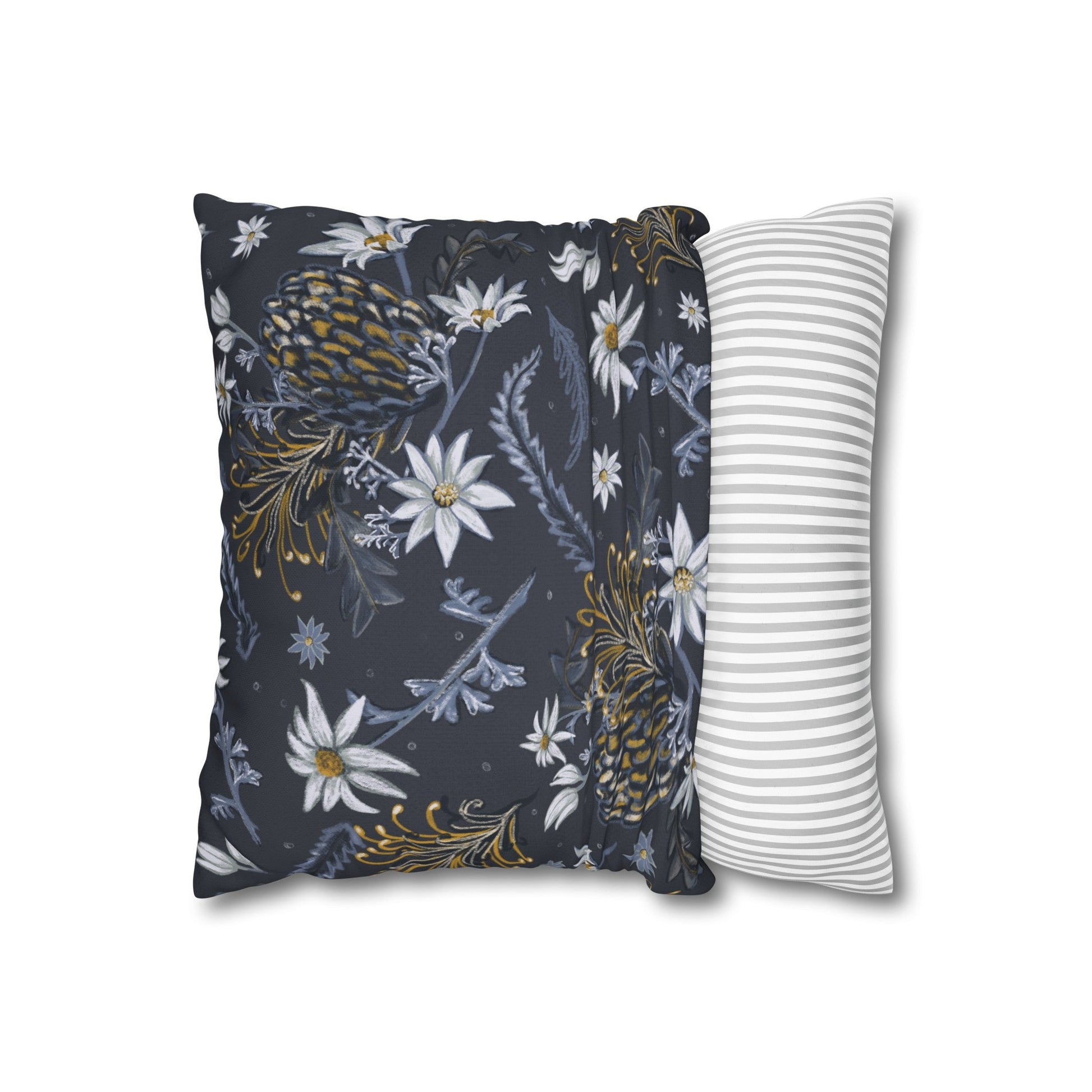 Banksia Blue Collection - hand drawn artwork - cushion - Solei Designs