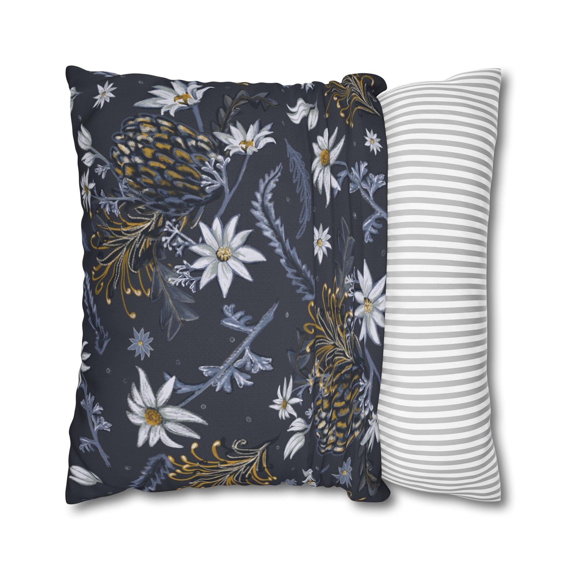 Banksia Blue Collection - hand drawn artwork - cushion - Solei Designs