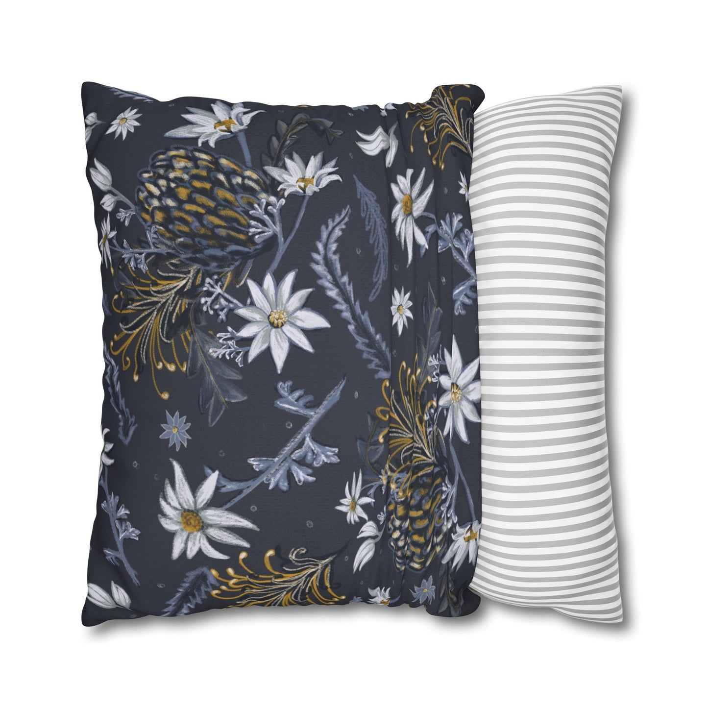 Banksia Blue Collection - hand drawn artwork - cushion - Solei Designs