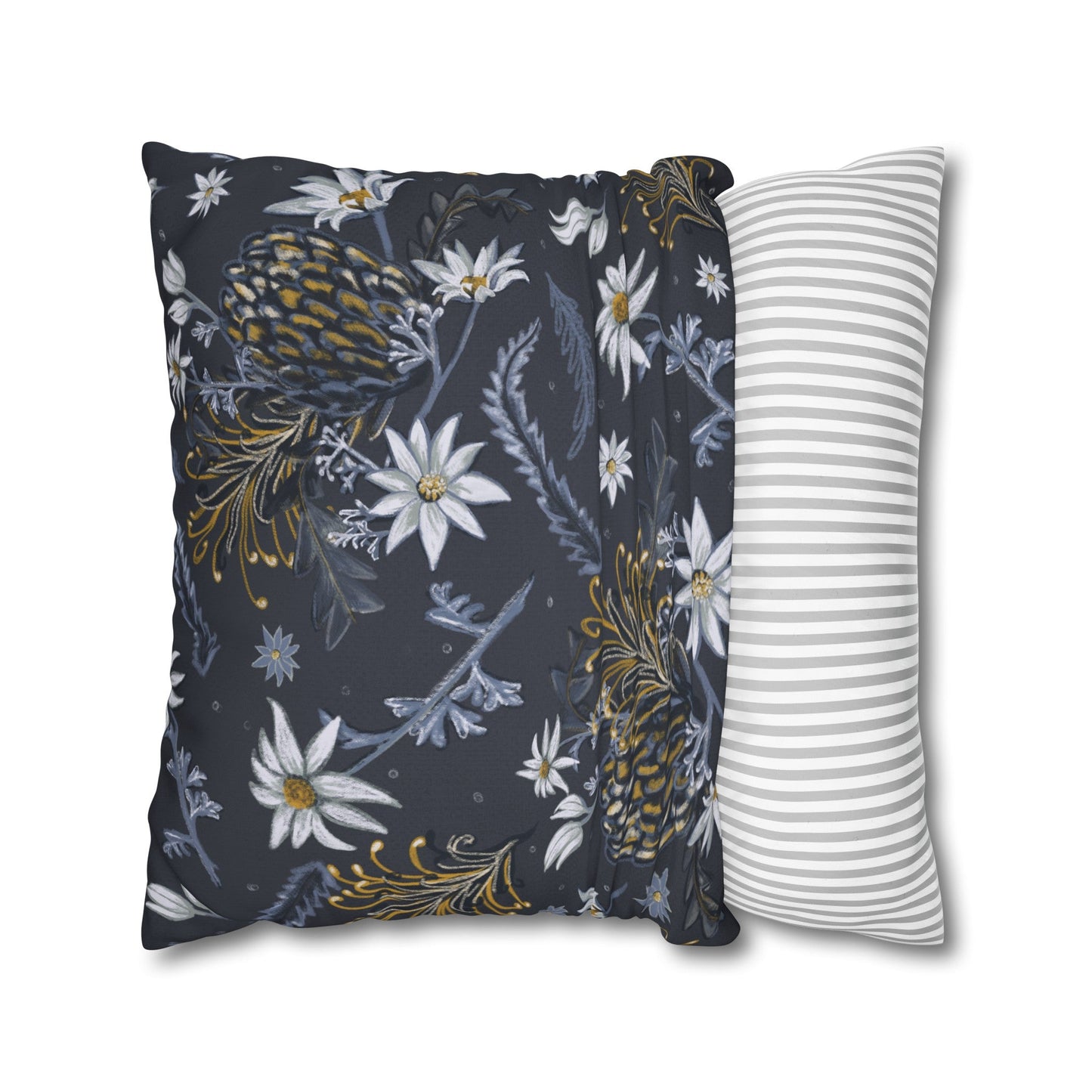 Banksia Blue Collection - hand drawn artwork - cushion - Solei Designs