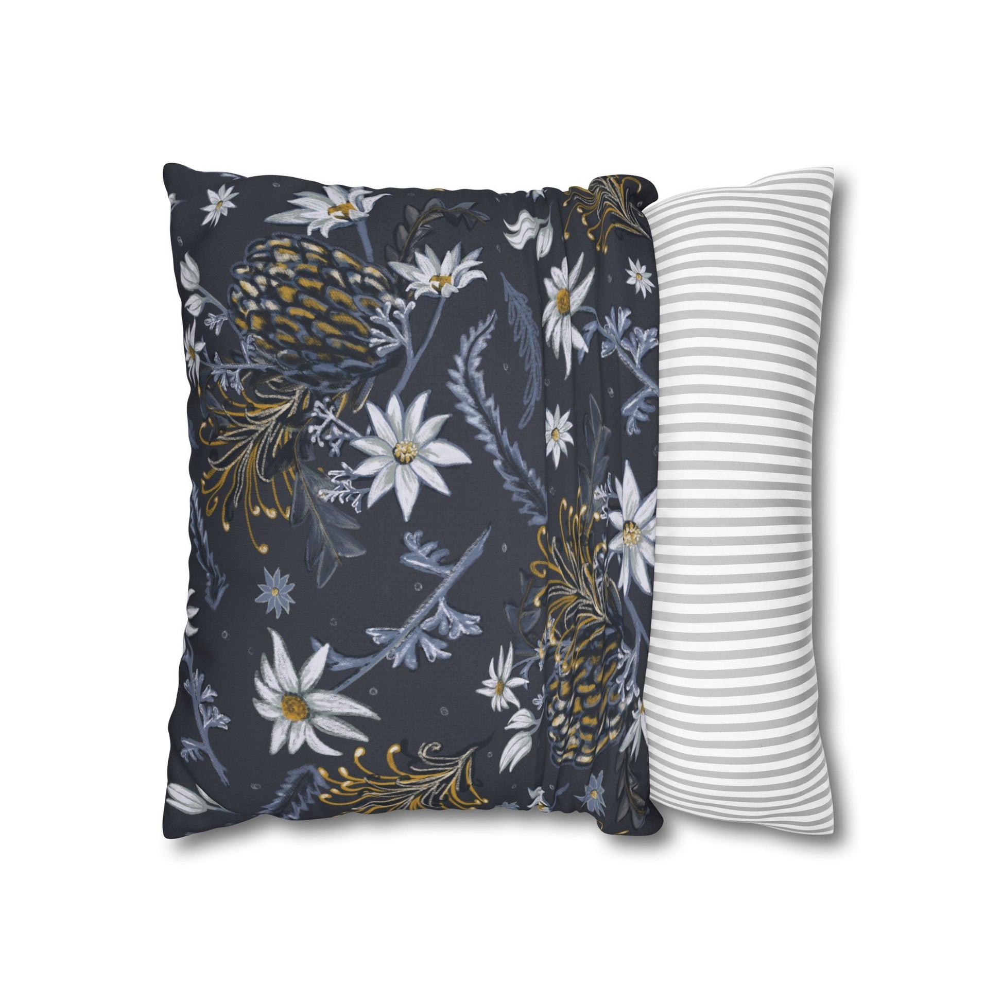 Banksia Blue Collection - hand drawn artwork - cushion - Solei Designs