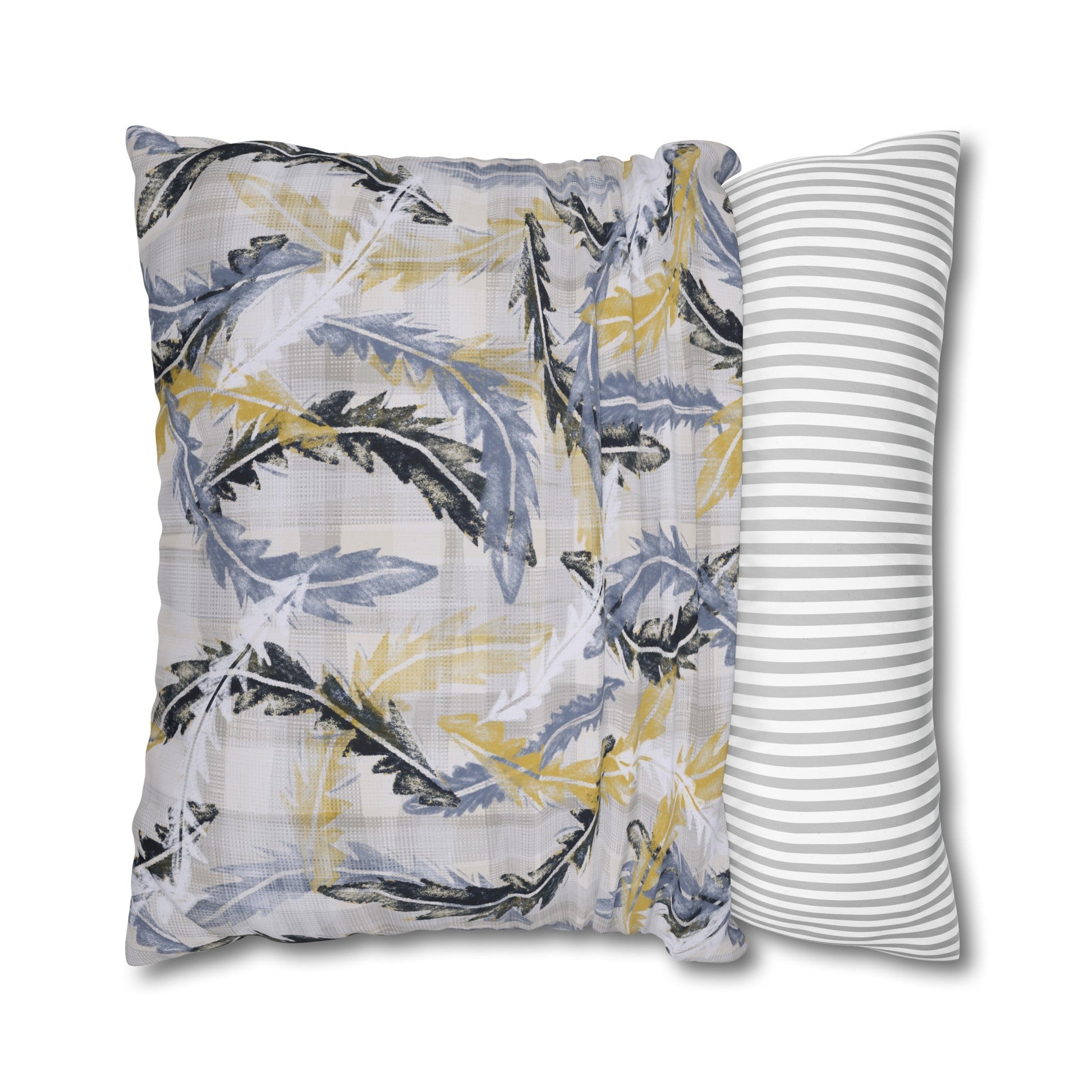 Banksia Blue Collection - hand drawn artwork - leafy cushion - Solei Designs