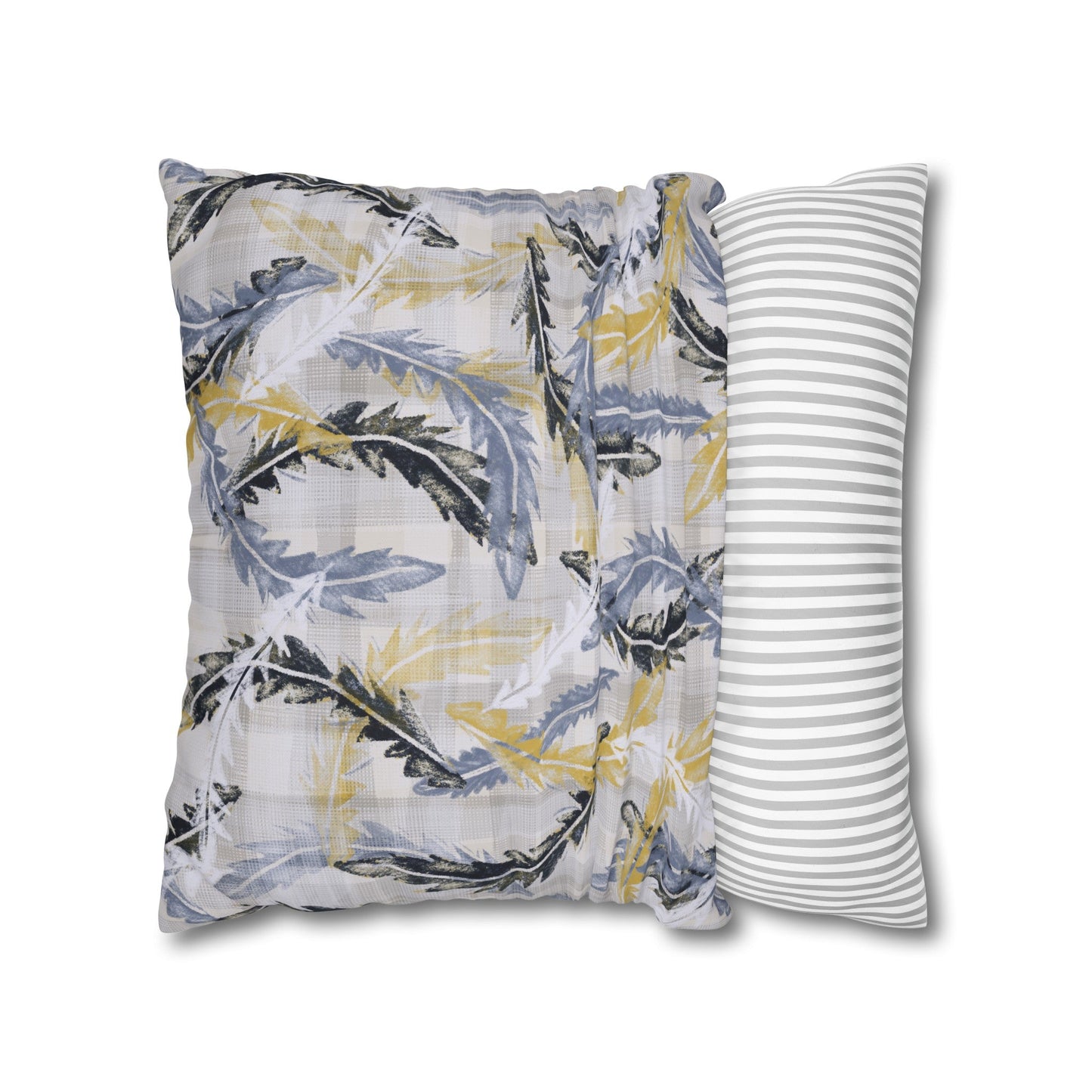 Banksia Blue Collection - hand drawn artwork - leafy cushion - Solei Designs