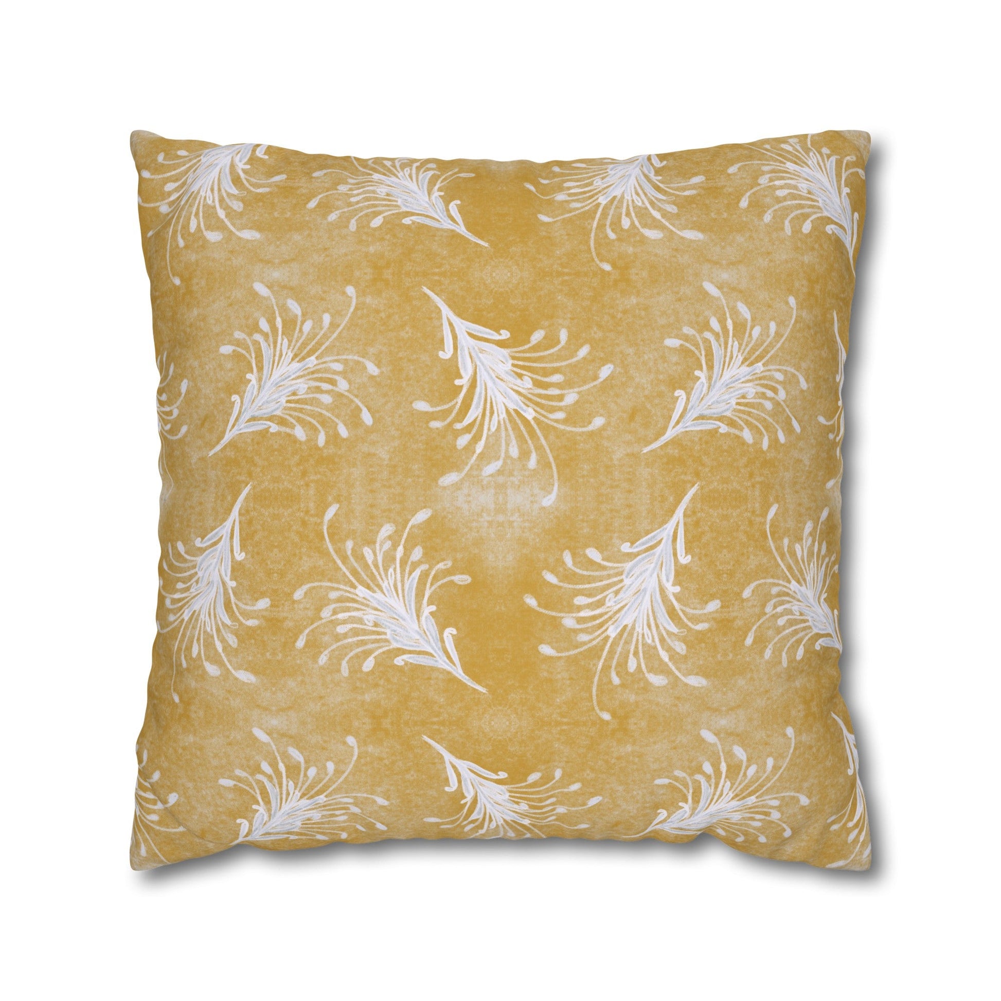 Banksia Blue Collection - hand drawn artwork - yellow grevillea cushion - Solei Designs