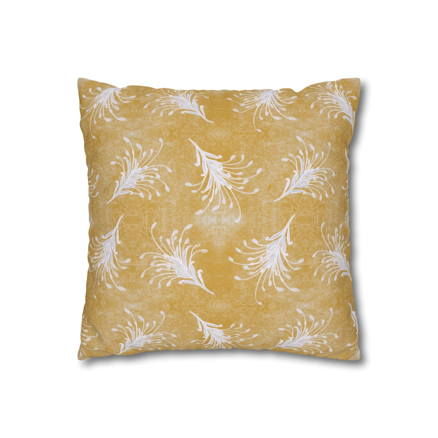 Banksia Blue Collection - hand drawn artwork - yellow grevillea cushion - Solei Designs