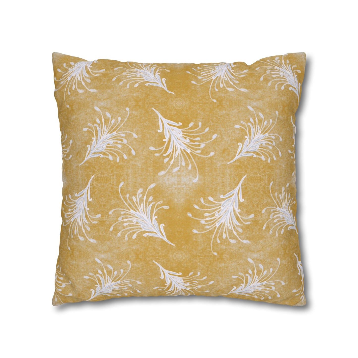 Banksia Blue Collection - hand drawn artwork - yellow grevillea cushion - Solei Designs