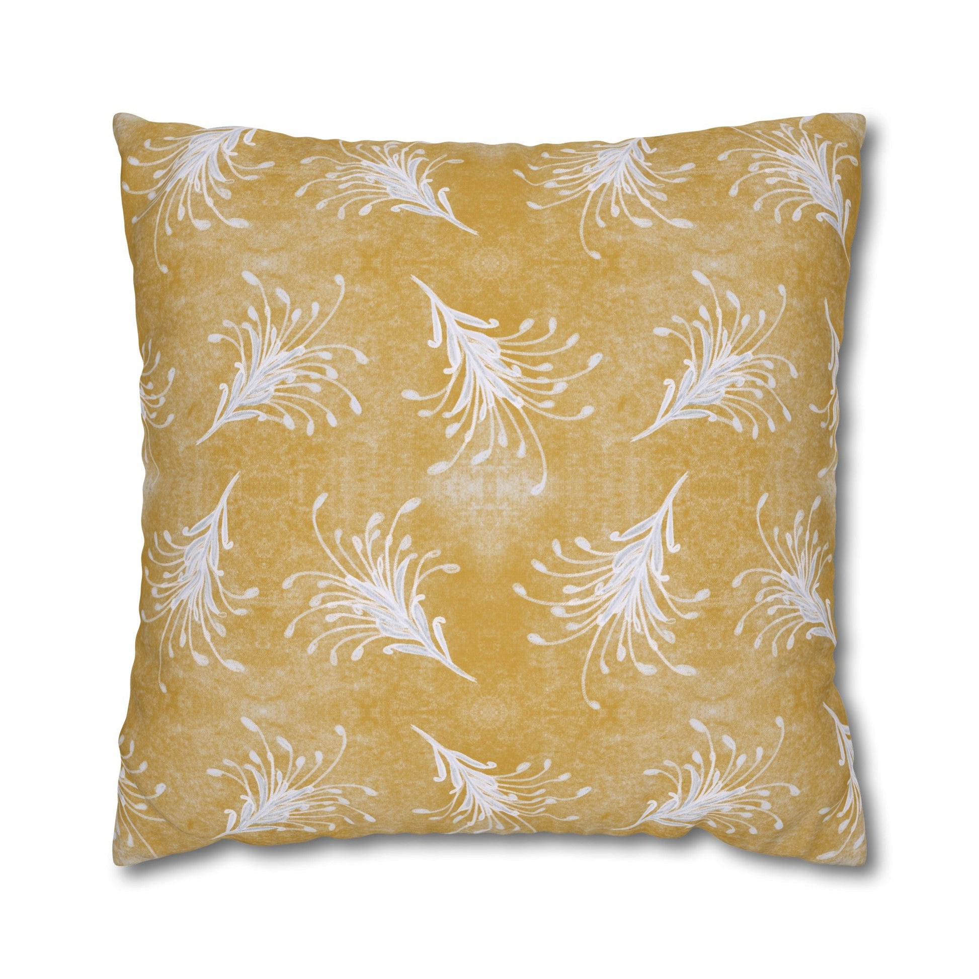 Banksia Blue Collection - hand drawn artwork - yellow grevillea cushion - Solei Designs