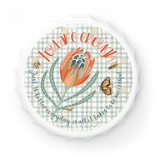 Bottle Opener - Hand drawn patchwork design Protea Flower - Solei Designs