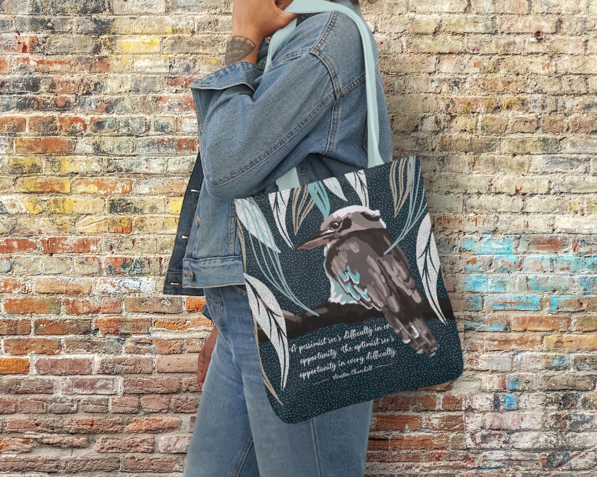 Canvas Tote Bag - Hand drawn artwork and personalised gift idea - Solei Designs